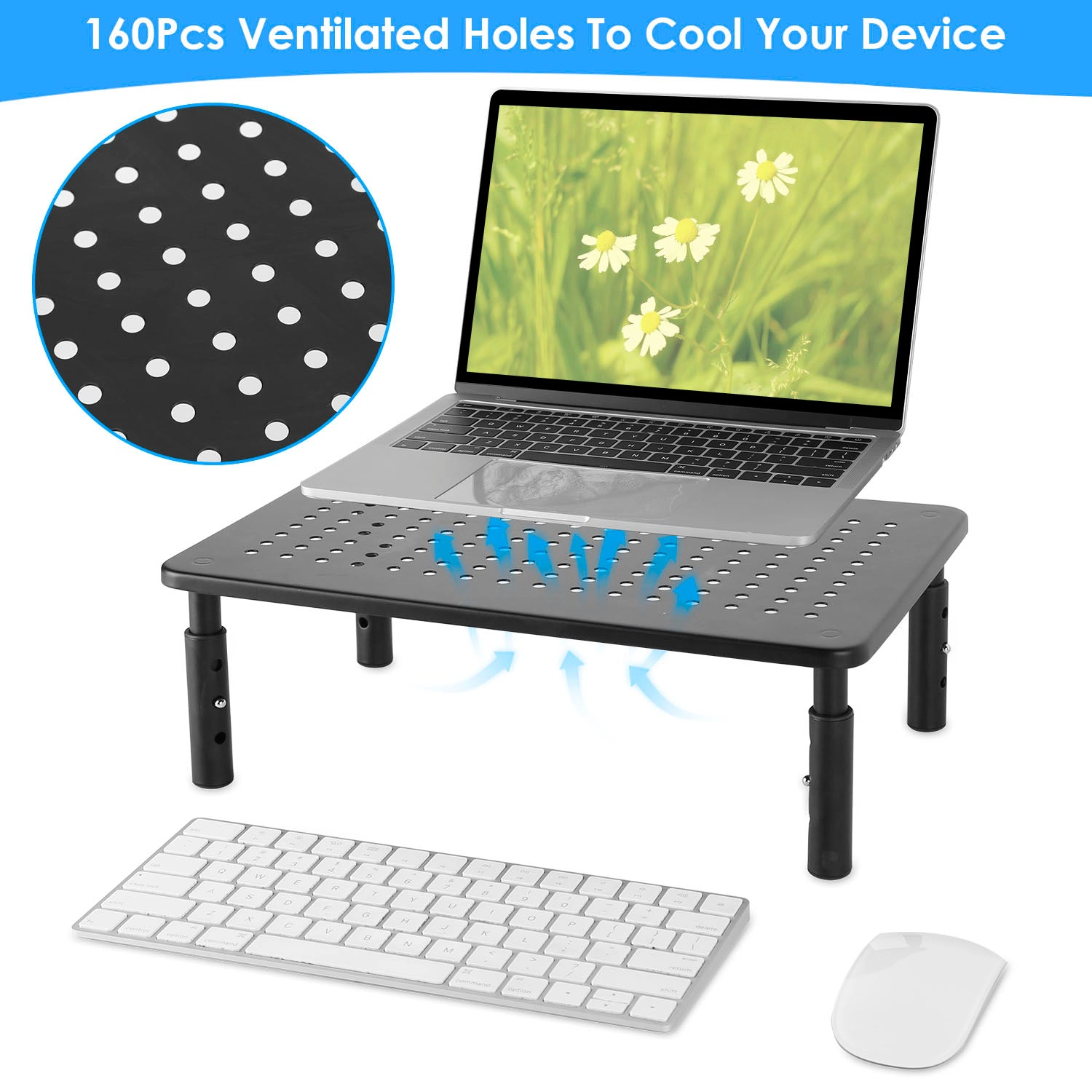 GBruno 3-Height Adjustable Monitor Stand Riser