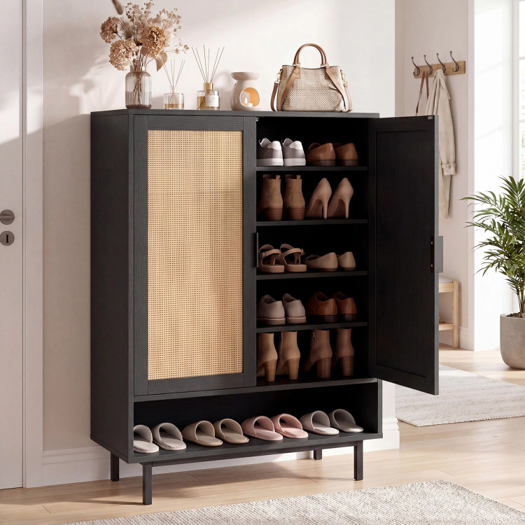 Hivvago 6-Tier Tall Shoe Cabinet with Double Doors