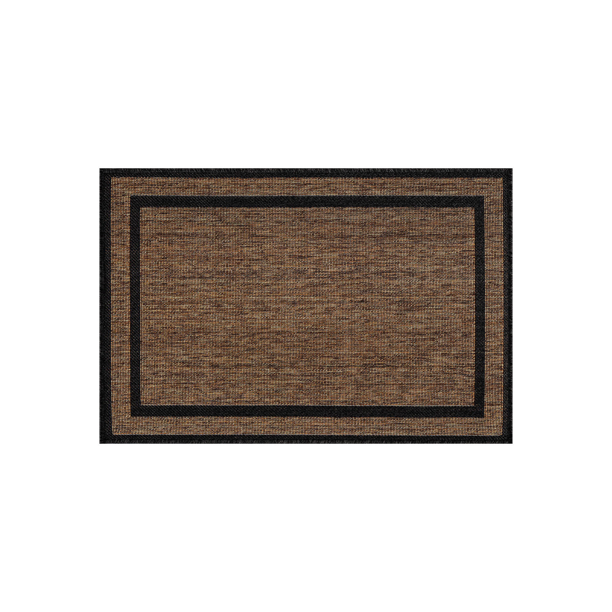 World Rug Gallery Geometric Border Indoor/Outdoor Flat Woven Area - Natural Jute-Style
