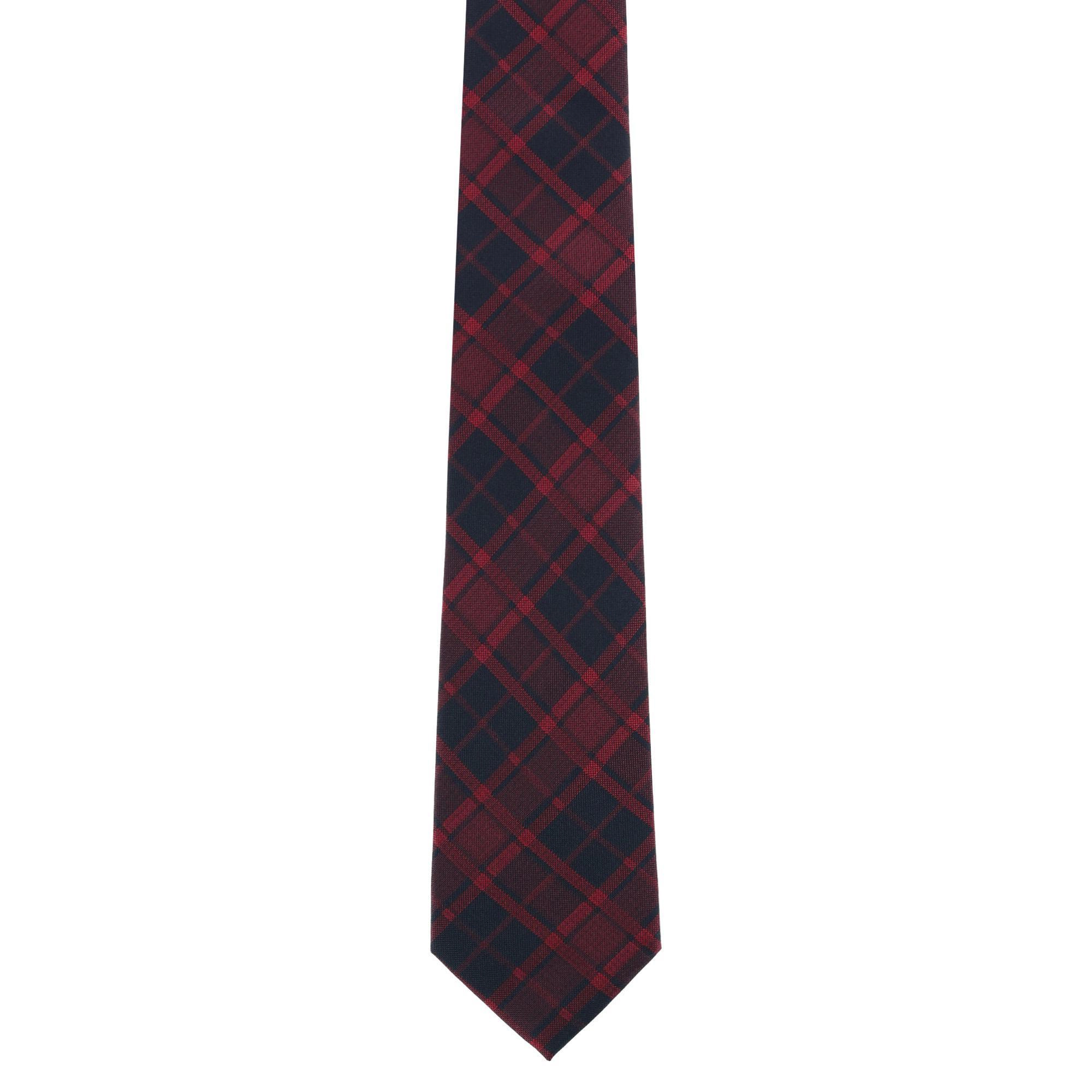 Trafalgar Kincade Red Blackwatch Plaid Silk Necktie
