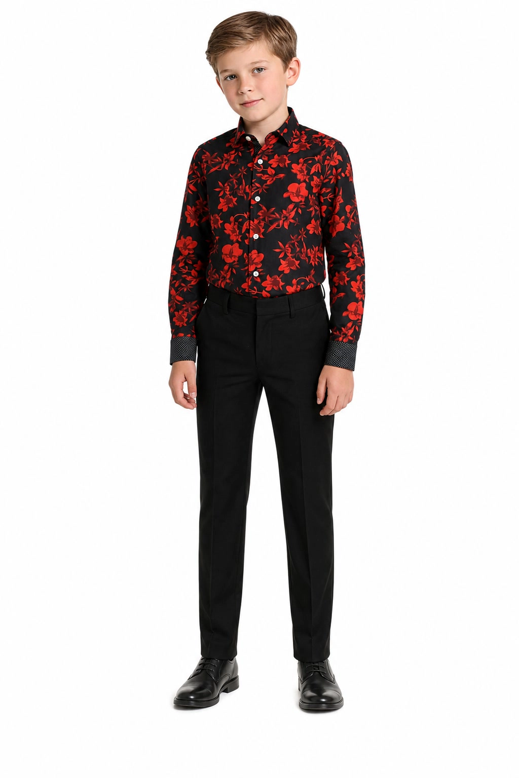 Elie Balleh Boys Slim Fit Floral Shirt
