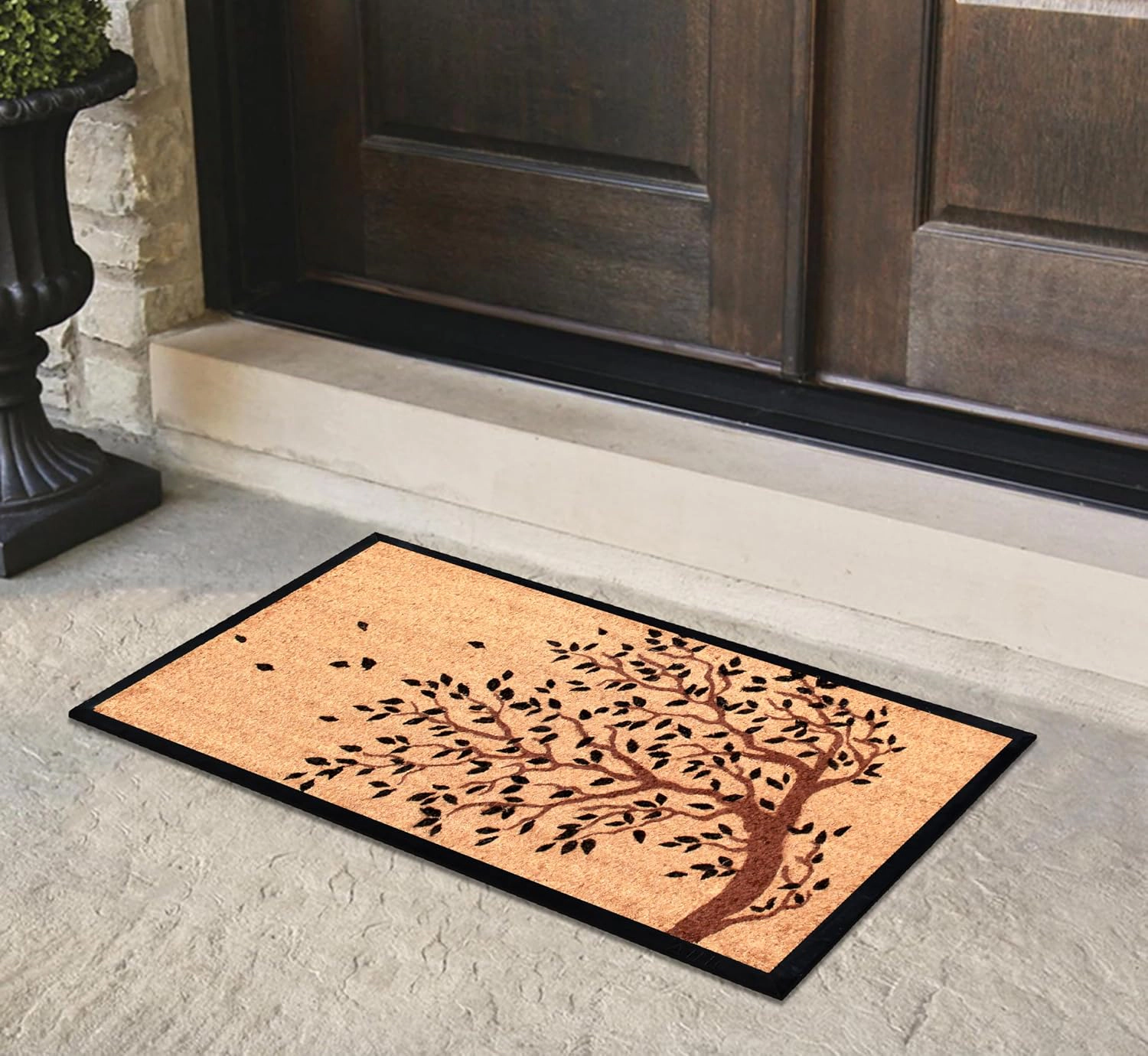 A1HC Door Mat 24x48 Inches Heavy Duty Non-Slip Durable Shedding Tree Bronze