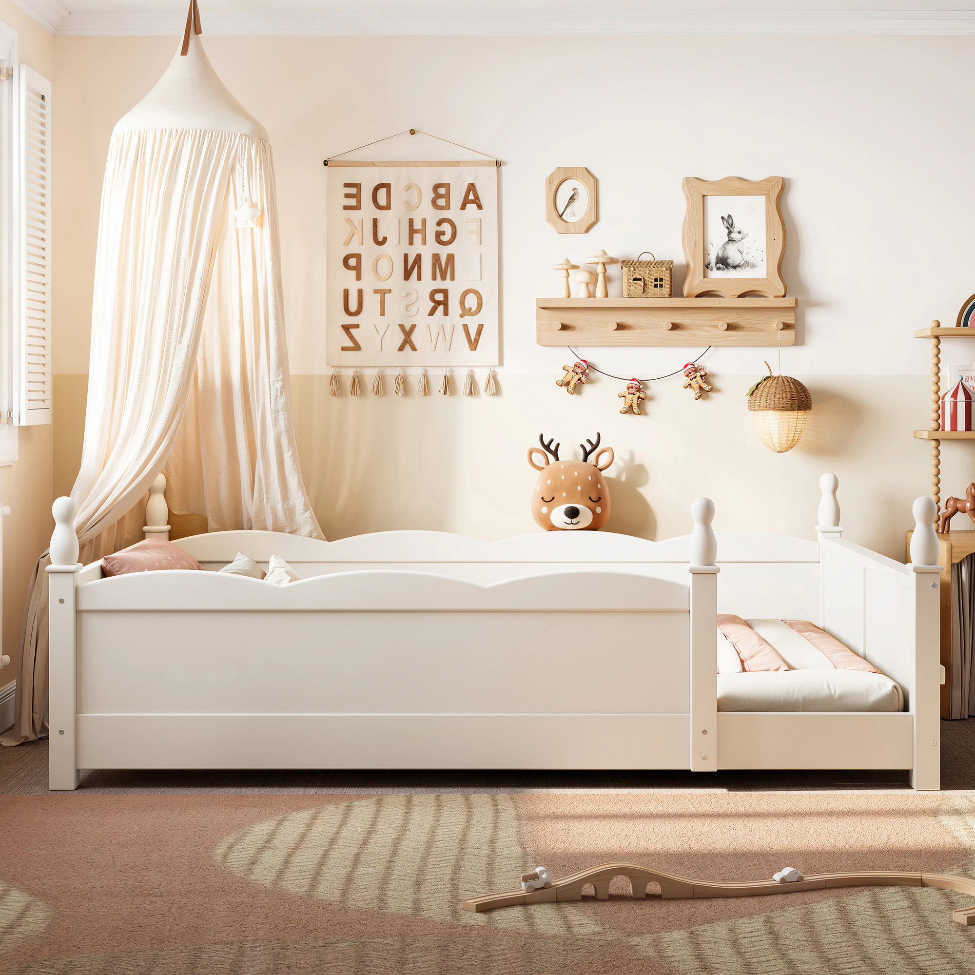 GOODSILO Solid Wood Twin Bed Frame