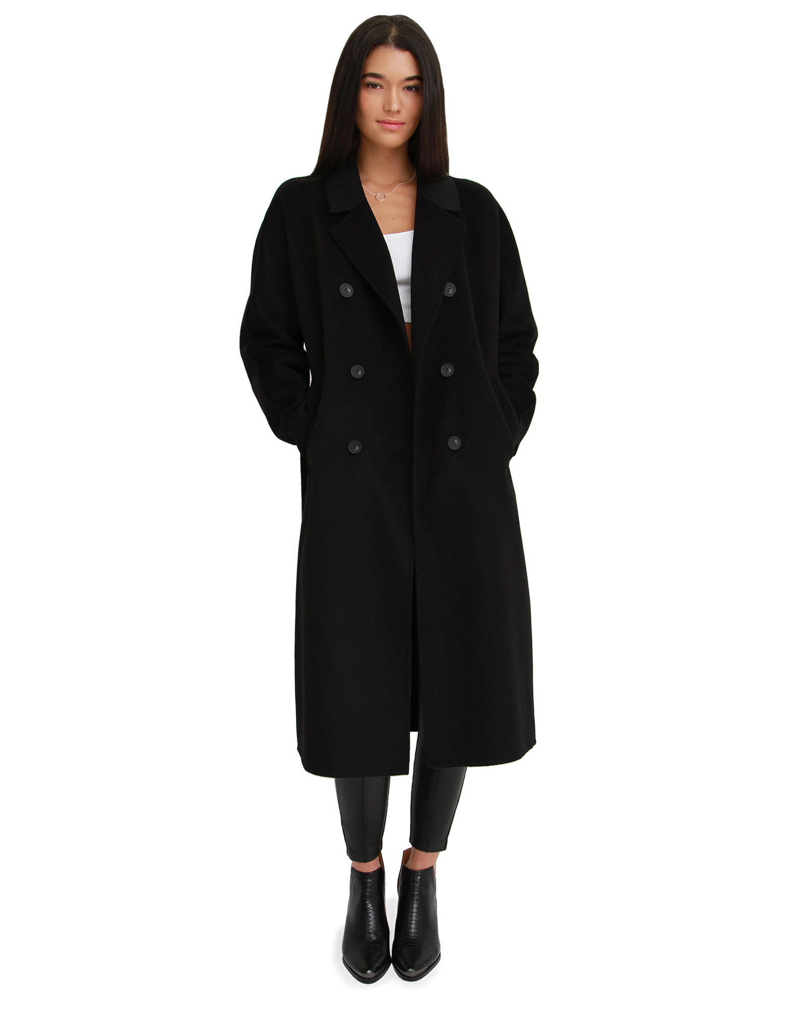Belle & Bloom Womens Boss Girl Double-Breasted Lined Wool Coat
