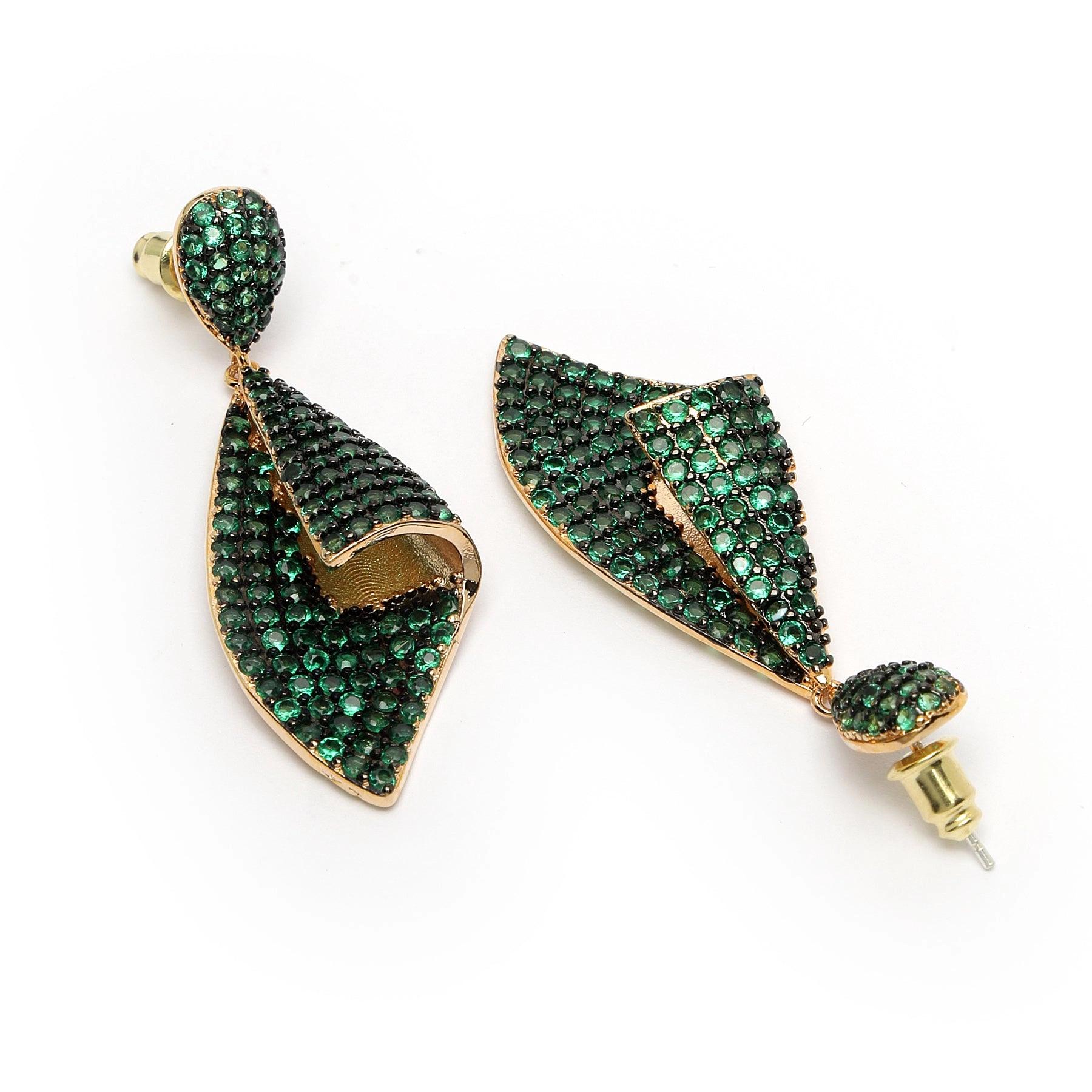 AGP PARIS Womens Diva Collection Modern Asymmetry Drop Earrings