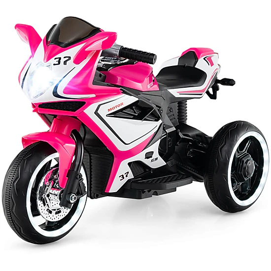 Costway Kids Ride on Motorcycle 6V Battery Powered Mini Electric Motorbike with LED Lights Red