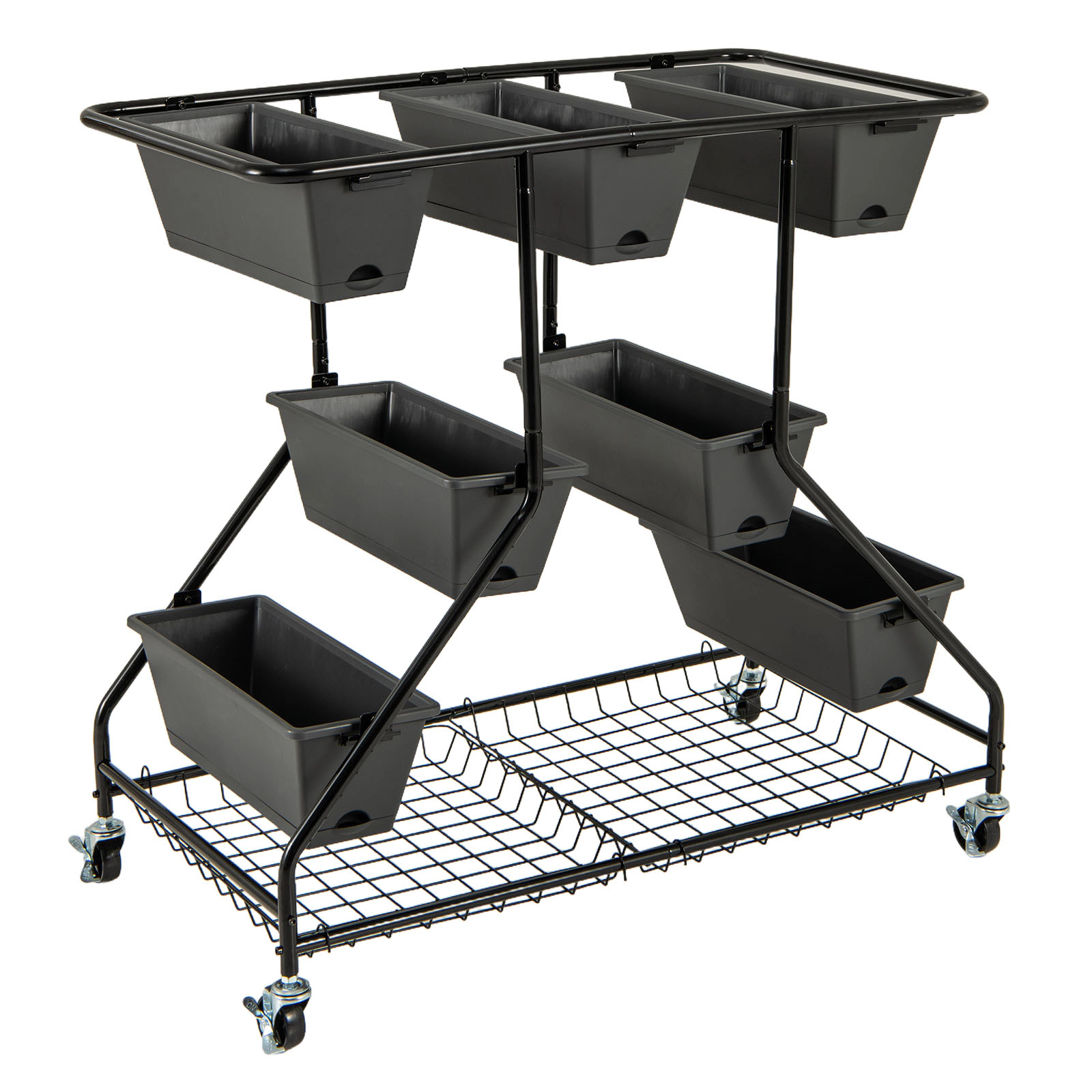 SlickBlue 7 Tier Vertical Raised Garden Bed with Storage Baskets