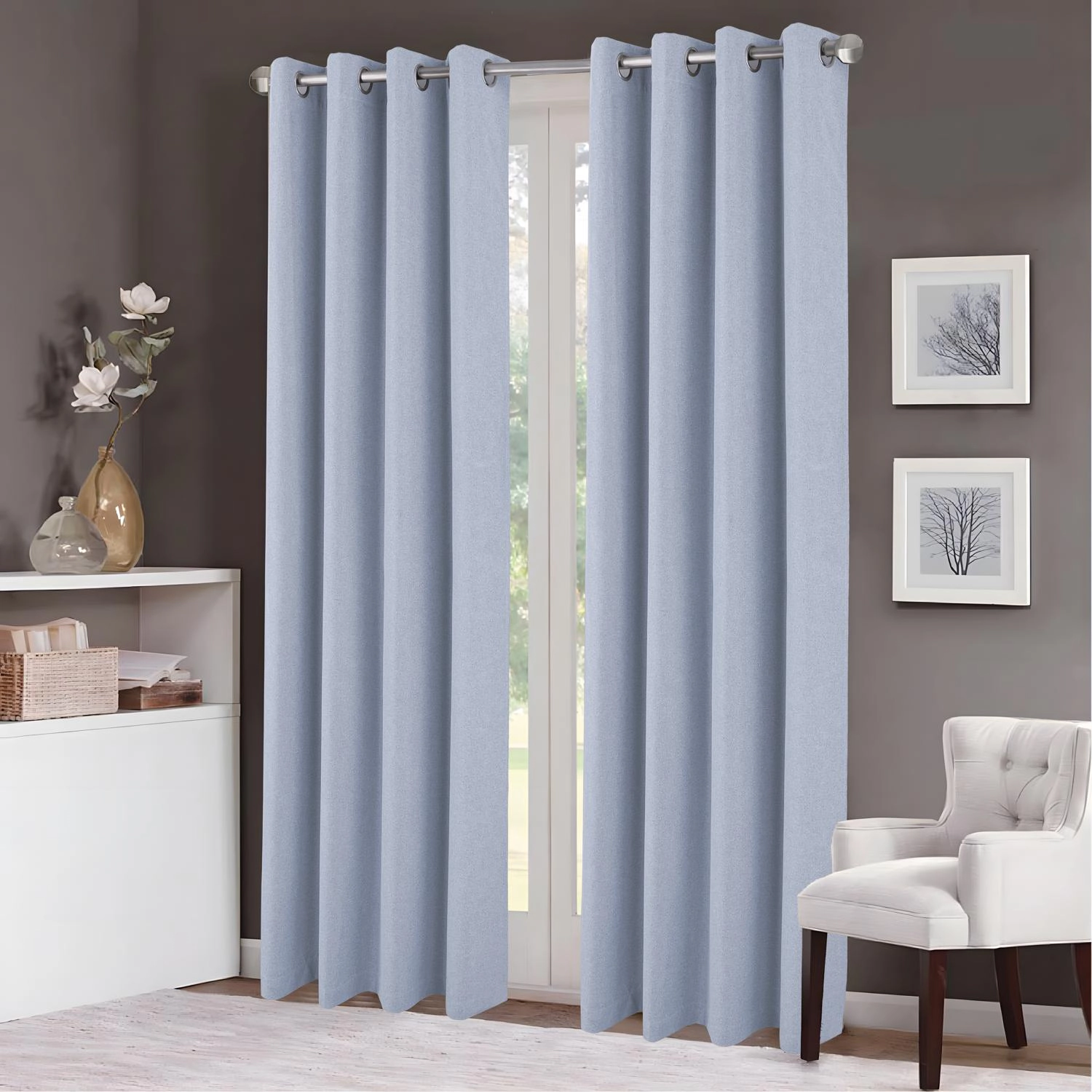 RT Designers Collection Boden 100% Blackout Grommet Curtain Panel 54" x 90" Sky Blue