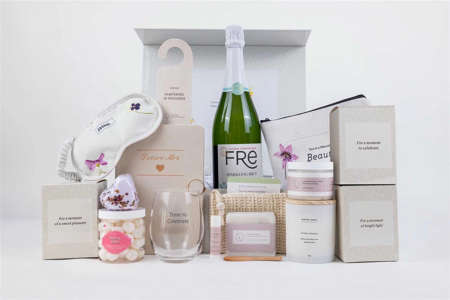 Bride-to-Be Lavender Gift Box, Bridal Shower Spa Basket