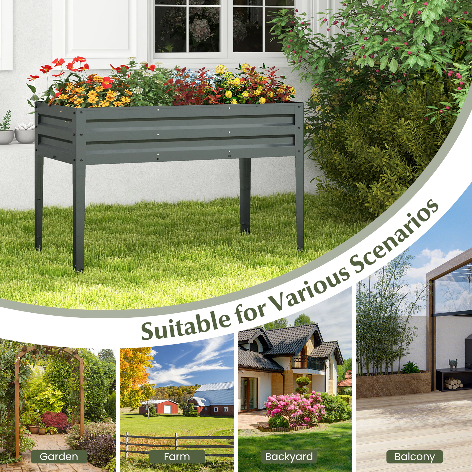 SUGIFT Woven PP Weed Barrier Landscape Fabric Roll for Garden Beds and Pathways 6.5 x 330-in Black