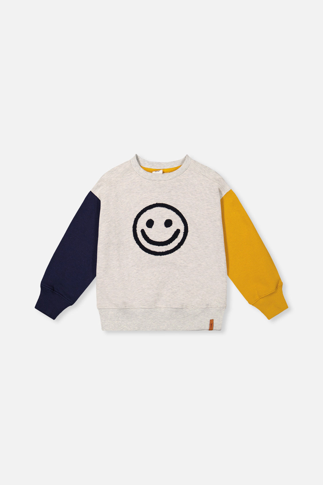 Deux par Boys Fleece Raglan Sleeve Sweatshirt with Smiley Face Graphic