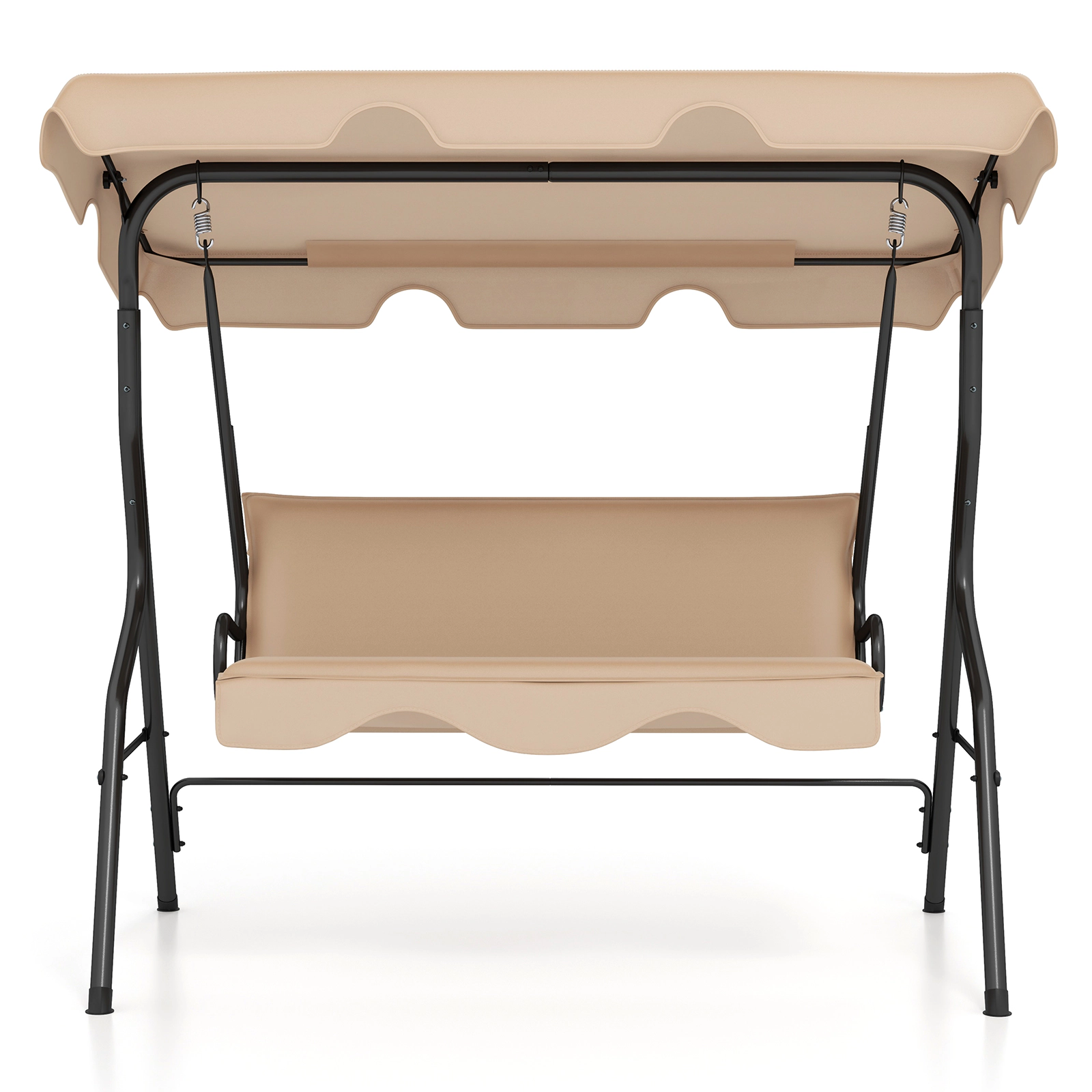 Hivvago 3-Seat Outdoor Patio Canopy Swing With Cushioned Steel Frame