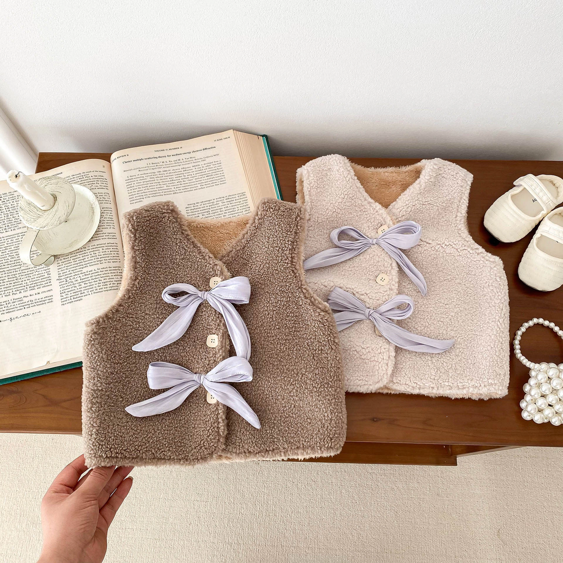MyKids-USA Adorable Infant Baby Girls Fleece Sleeveless Single Breasted Sweater Vest