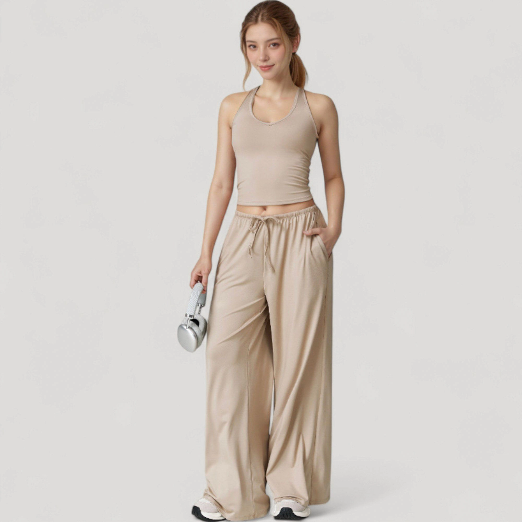Anna-Kaci Women's Cropped Active Tank Top with Built-In Bra and Racerback Design