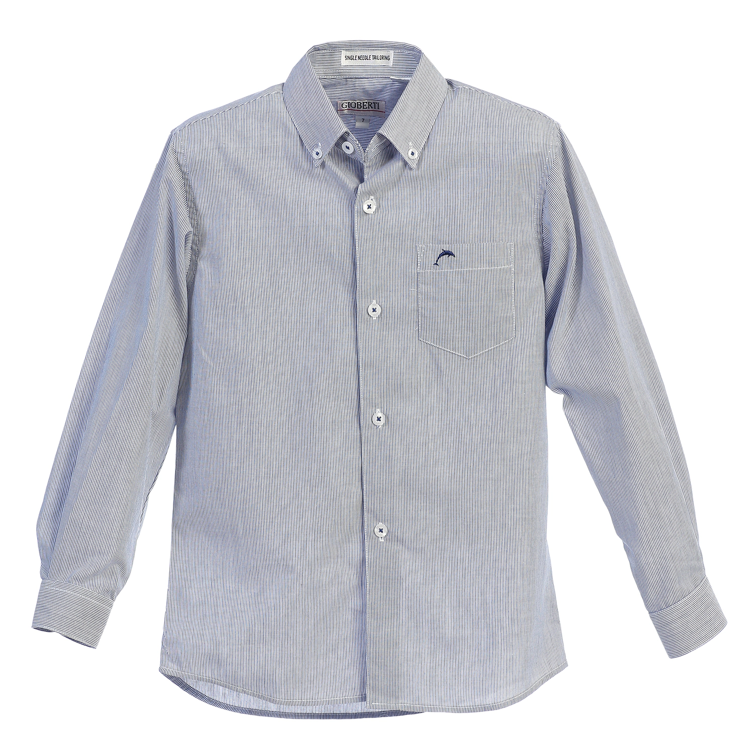 Gioberti Boy's Long Sleeve Pinstripe Dress Shirt