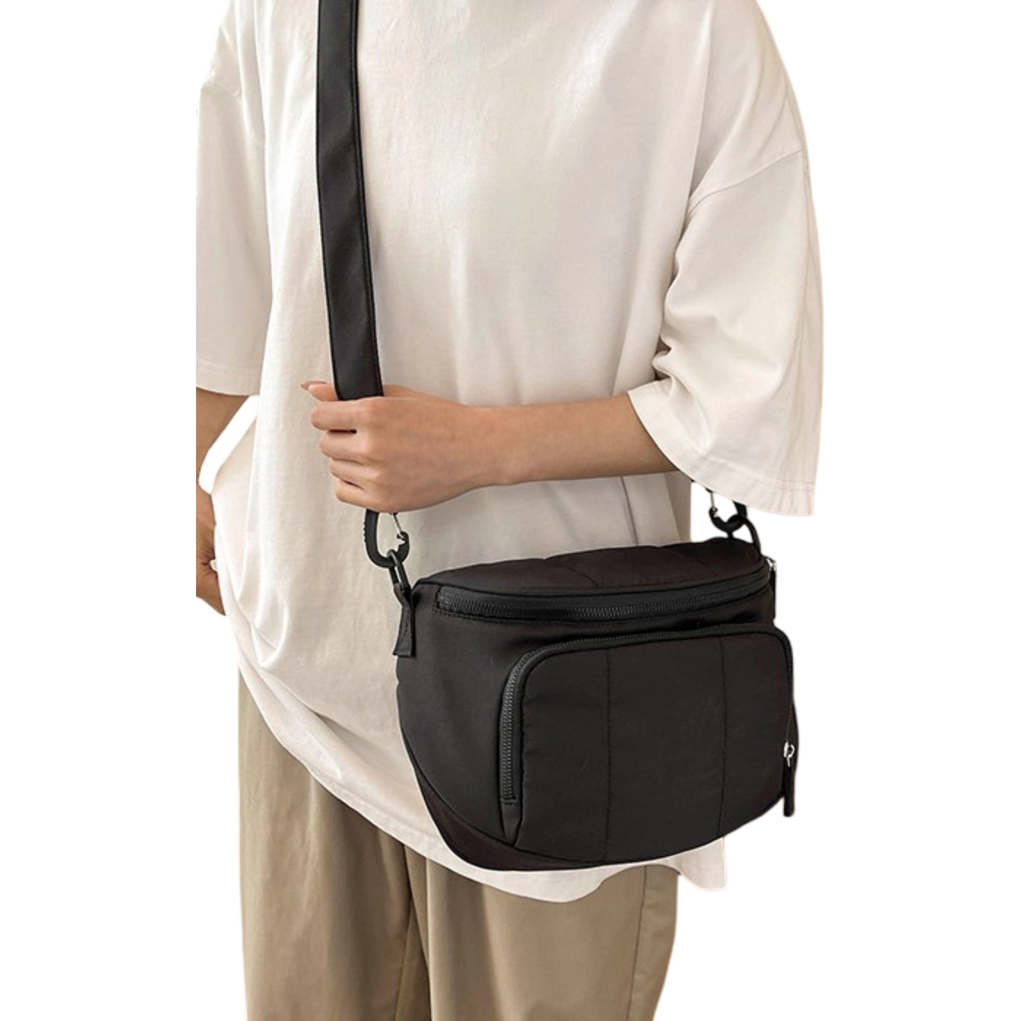 Alilang Women's Crossbody Shoulder Bag with Multiple Zip Pockets and Adjustable Strap