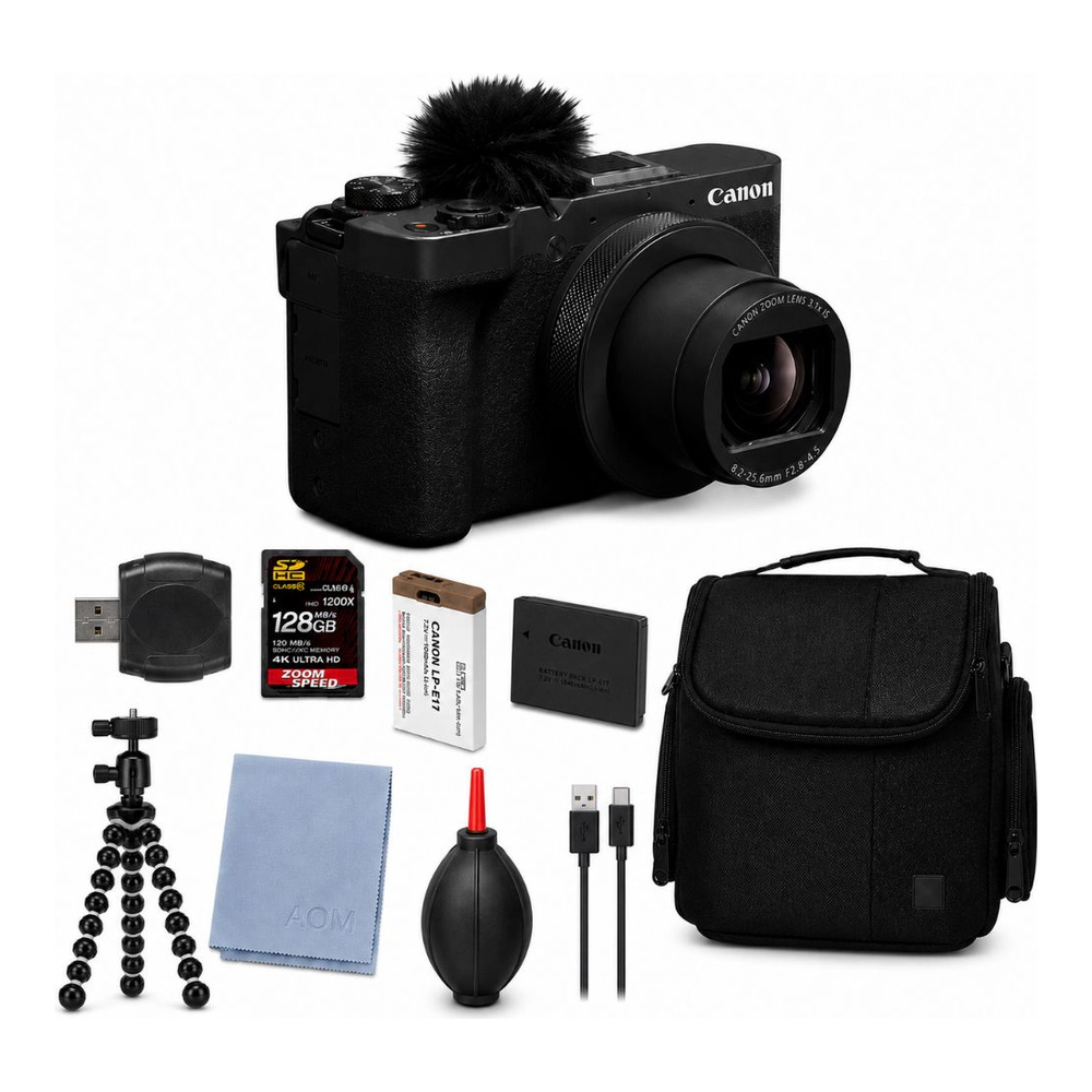 Canon PowerShot V1 Digital Camera + AOM 128GB Bundle Package Kit