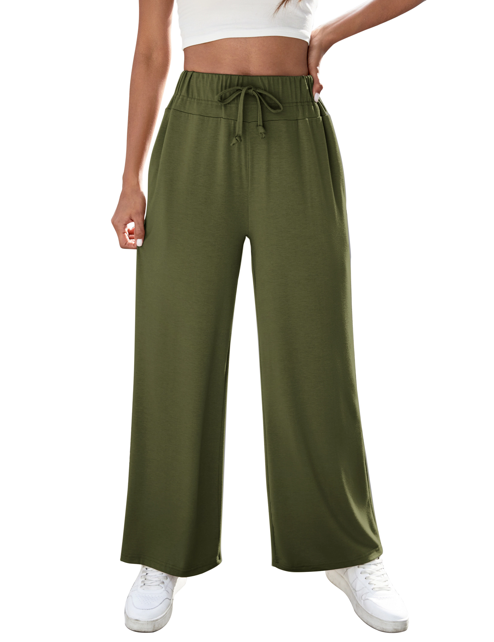 KOJOOIN Sweatpants for Women Wide Leg High Waist Pants with Pockets Palazzo Trousers