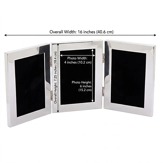 Jiallo Jolene Triple Hinge Standing Photo Frame - 4x6 Inch Photos