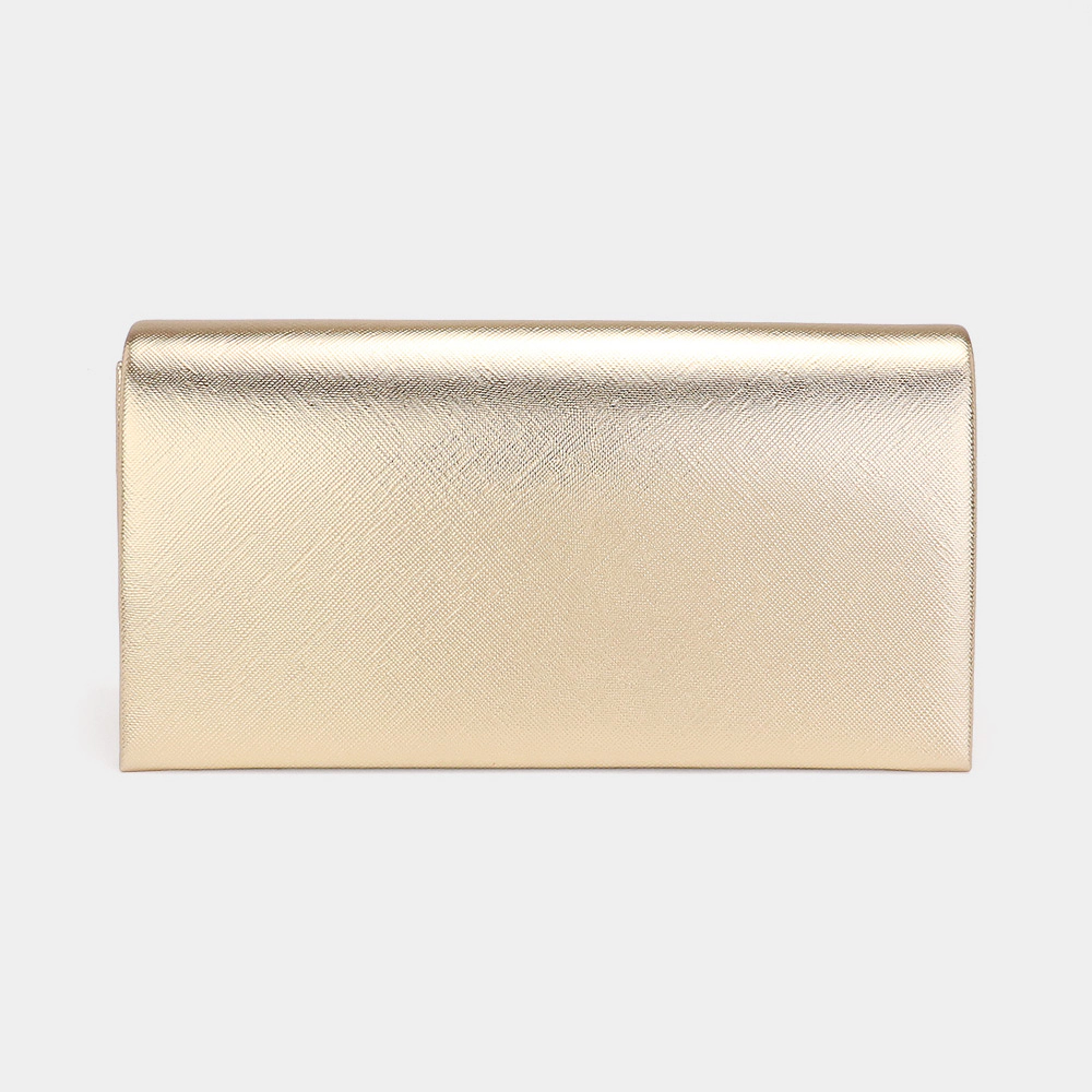 Fashnzfab Harris Bling Studded Metallic Clutch Bag / Evening Crossbody Bag