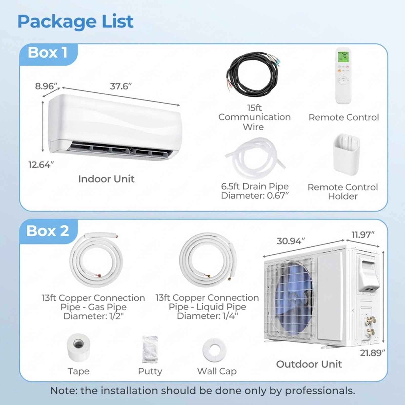 SUGIFT 18000-BTU 19-SEER2 208-230V 1250-sq ft 1.5-Ton Ductless Mini Split Air Conditioner with Heat Pump