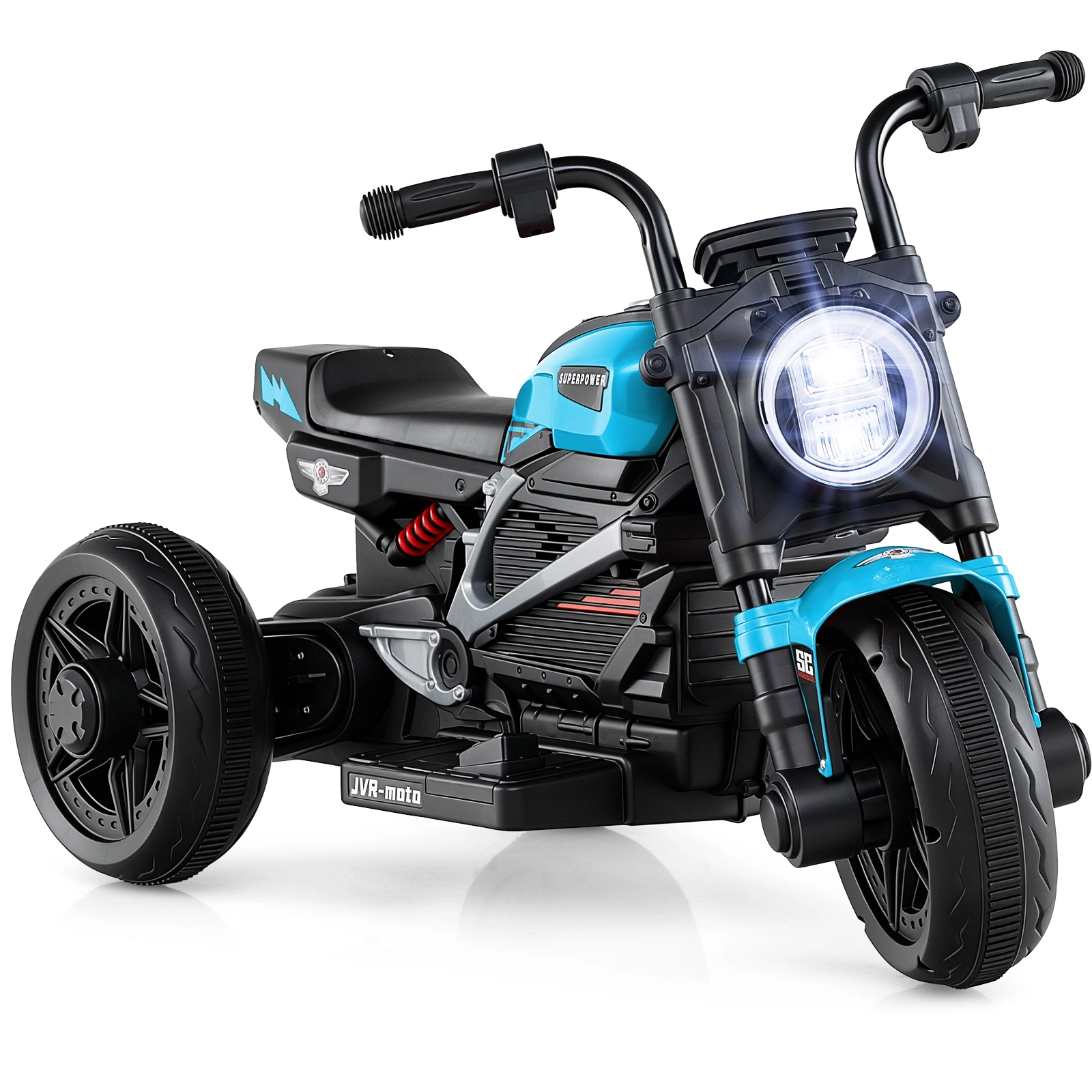 SUGIFT Blue LED Headlight and Music for Ages 3-5 6V Kids Electric Motorcycle