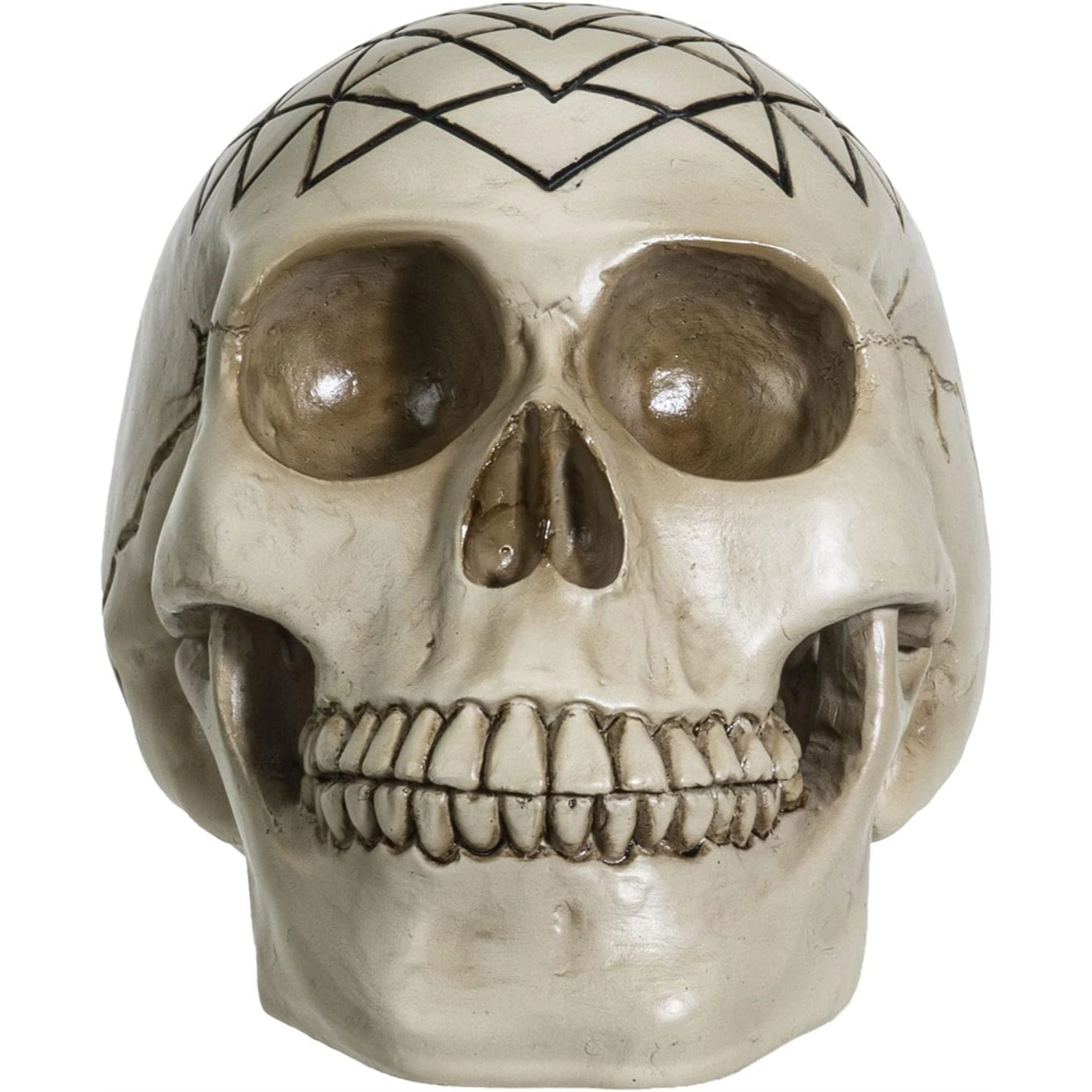 Pacific Giftware Sacred Geometry Yantra Human Skull Figurine 6.25 inch