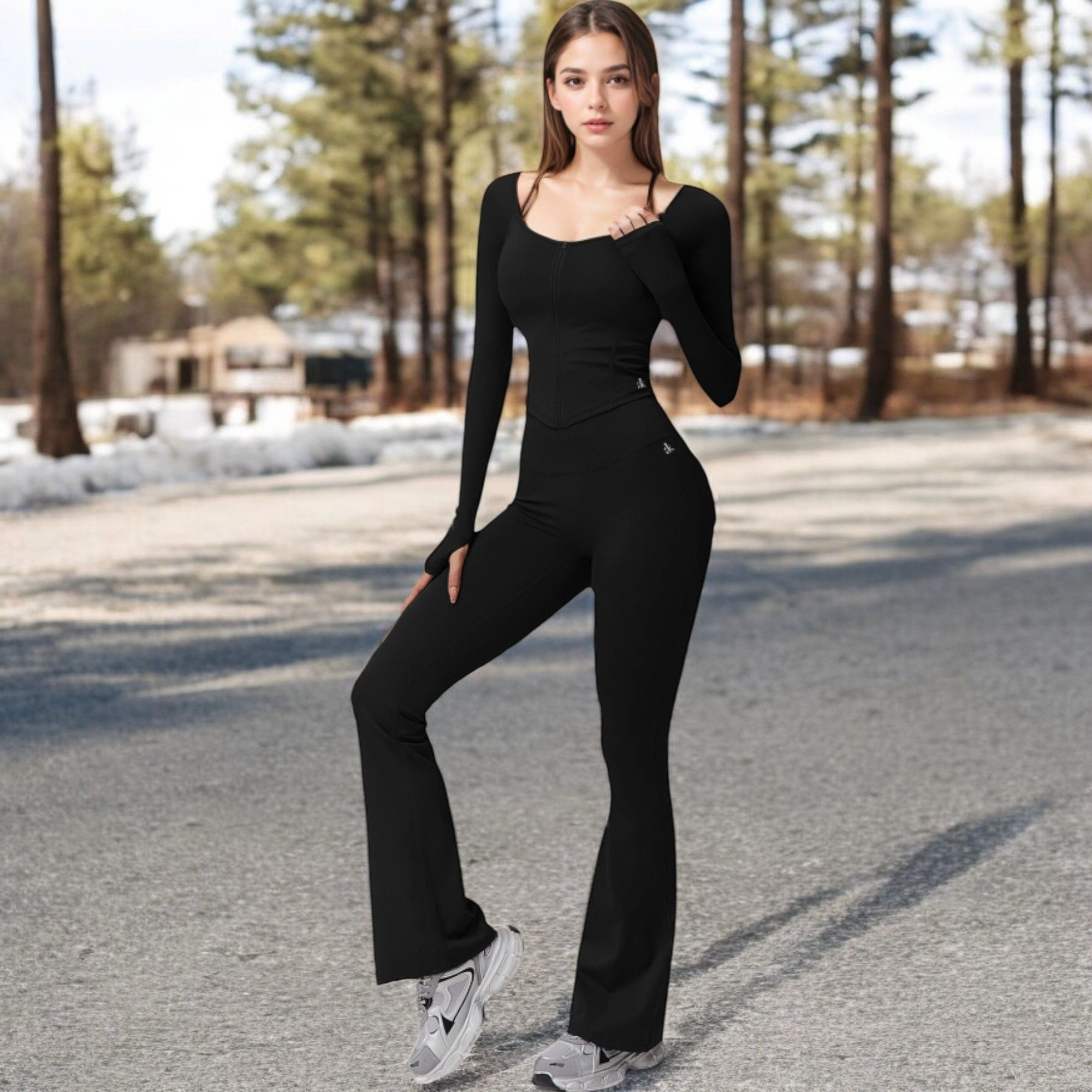Anna-Kaci Active Women's High Waist Flared Leg Yoga Pants