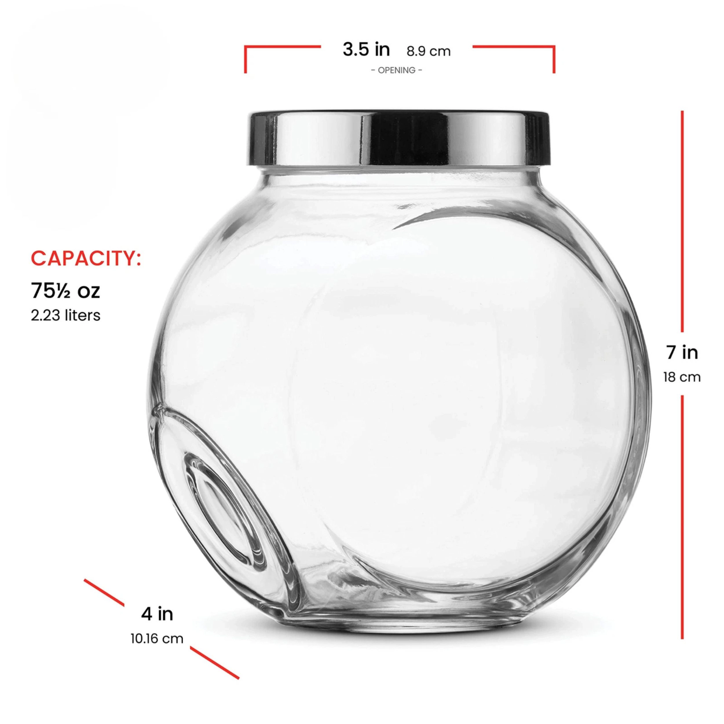 Home Collection 75.5 oz Glass Food Storage Jar with Airtight Metal Lid