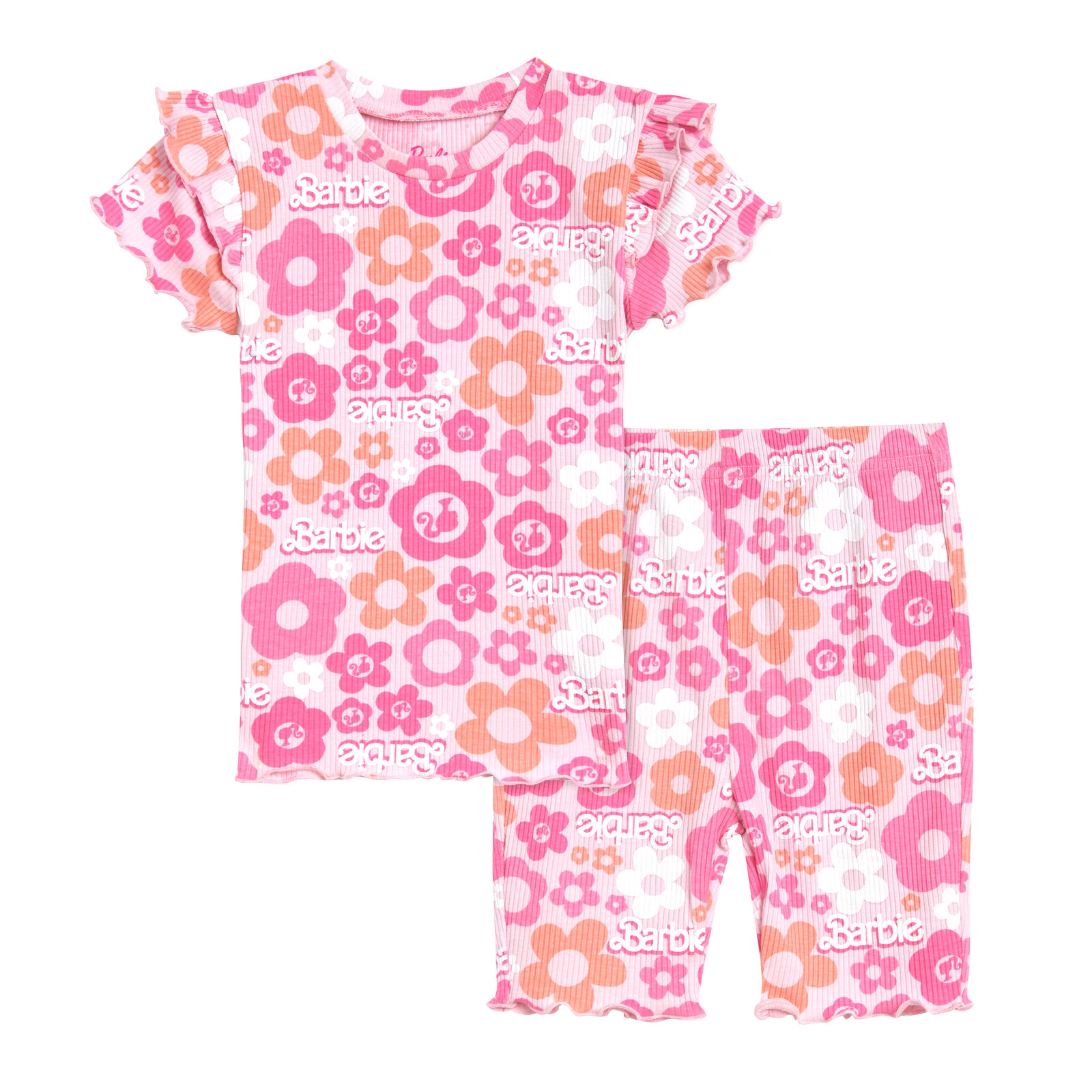 Barbie Girls' 2-Piece Tee and Bike Shorts Set