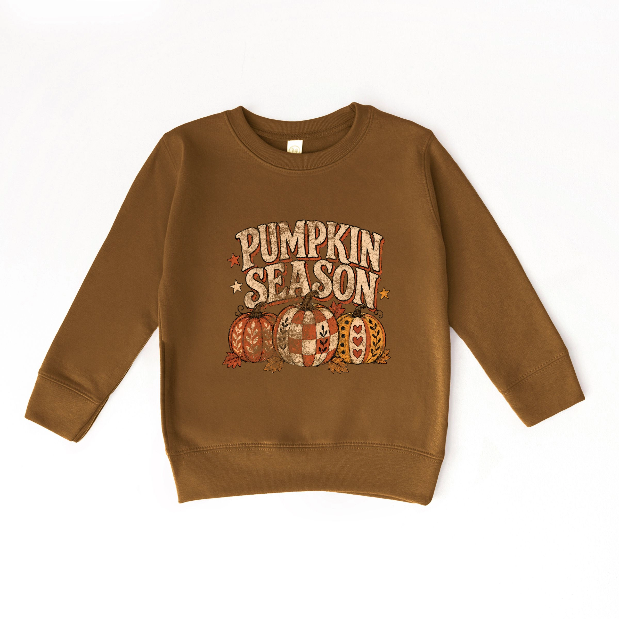 The Juniper Shop - Toddler Graphic Sweatshirt Pumpkin Season Pattern Stars