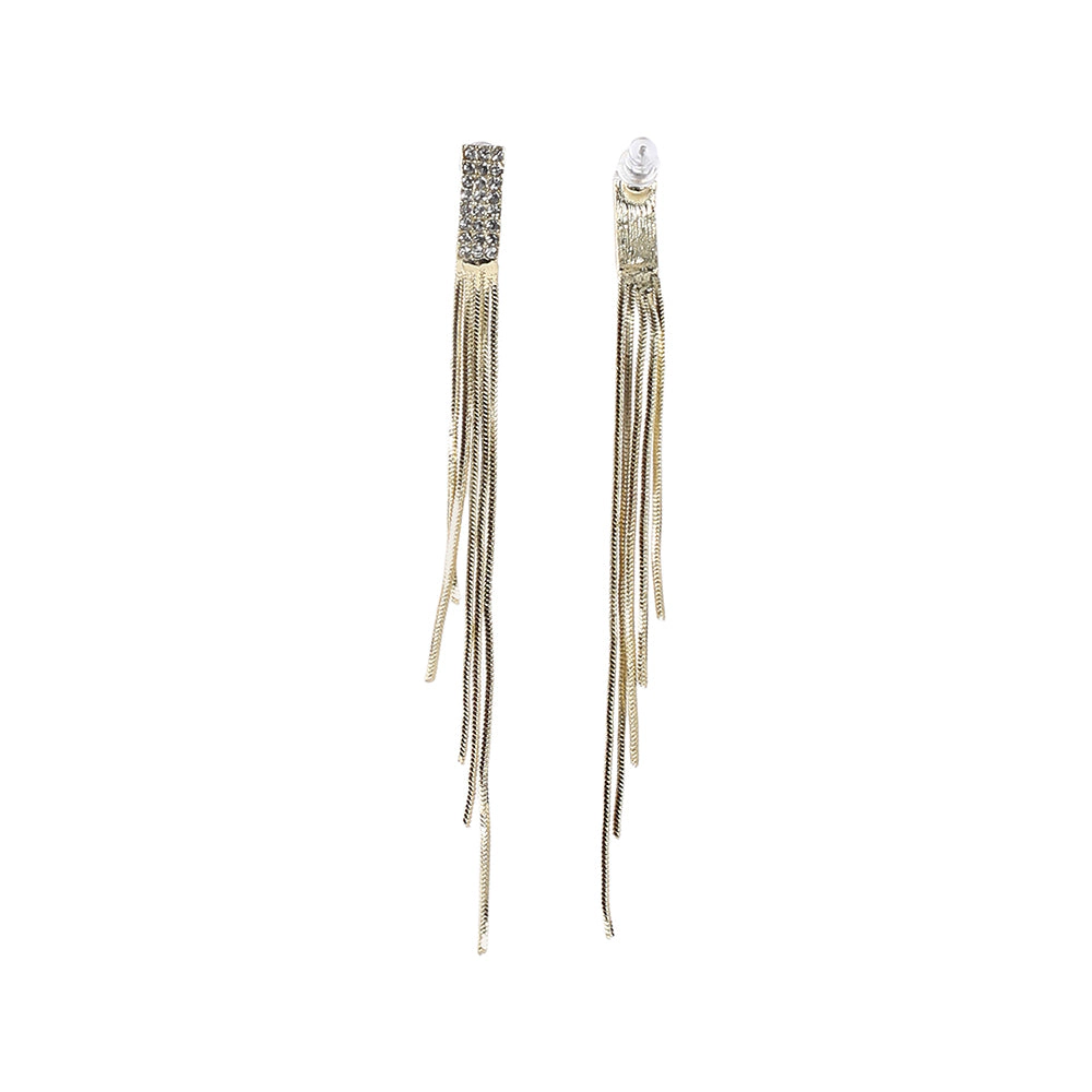 SOHI Women's Crystal Silver the Aurélie Drop Earrings