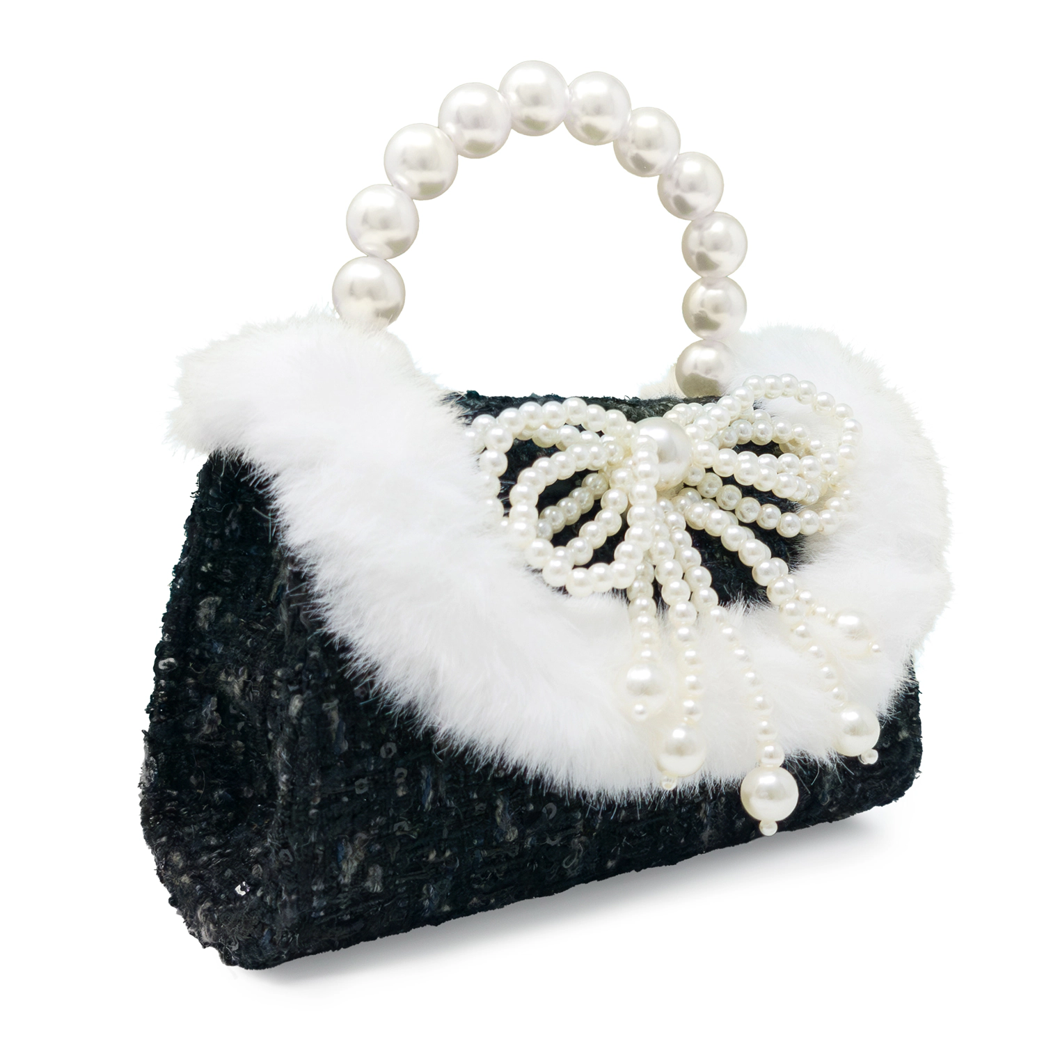 Puttisu Girls Pearl Ribbon Handbag