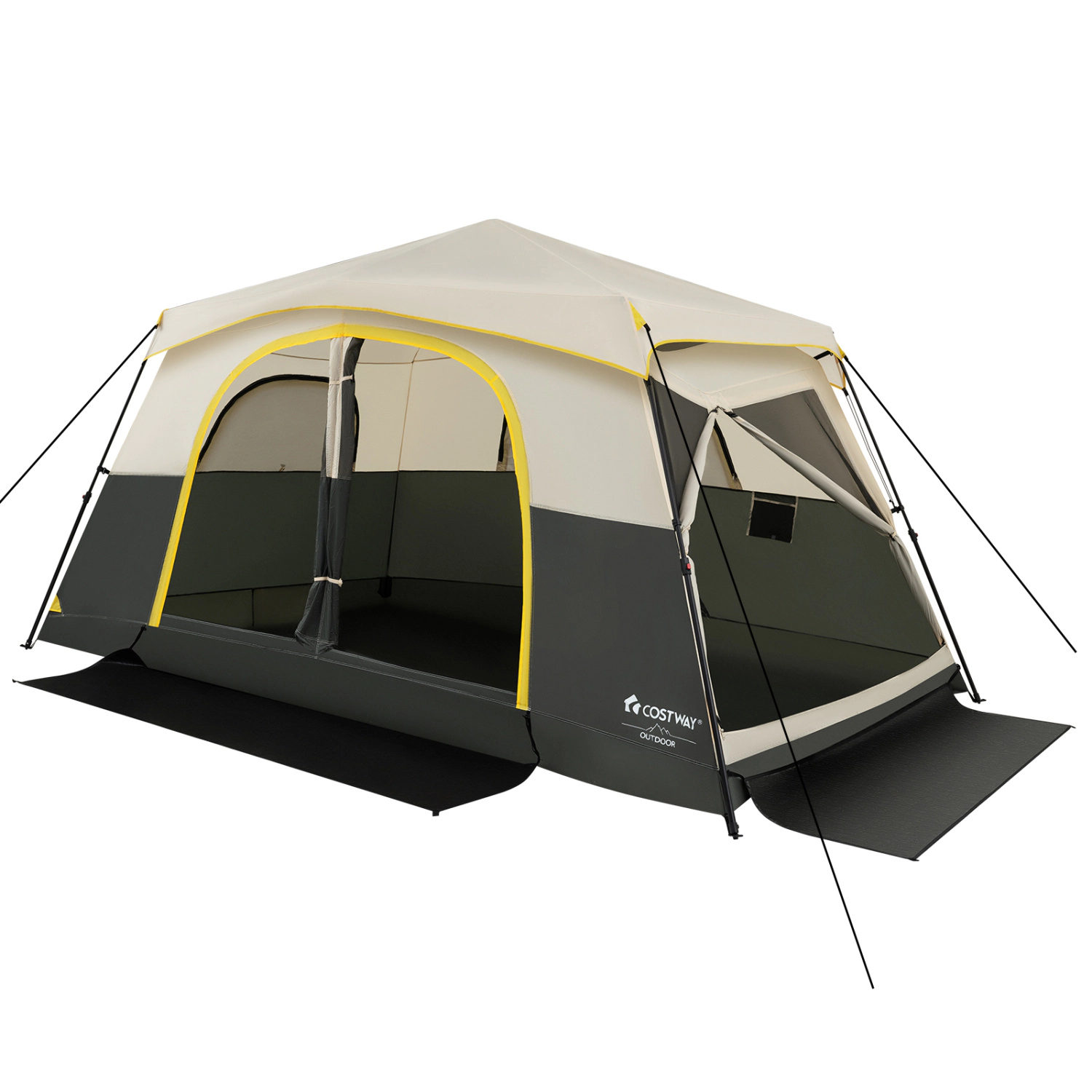 LJG 10 Person Instant Cabin Camping Tent with Rainfly 13 ft x 9 Portable Large Family