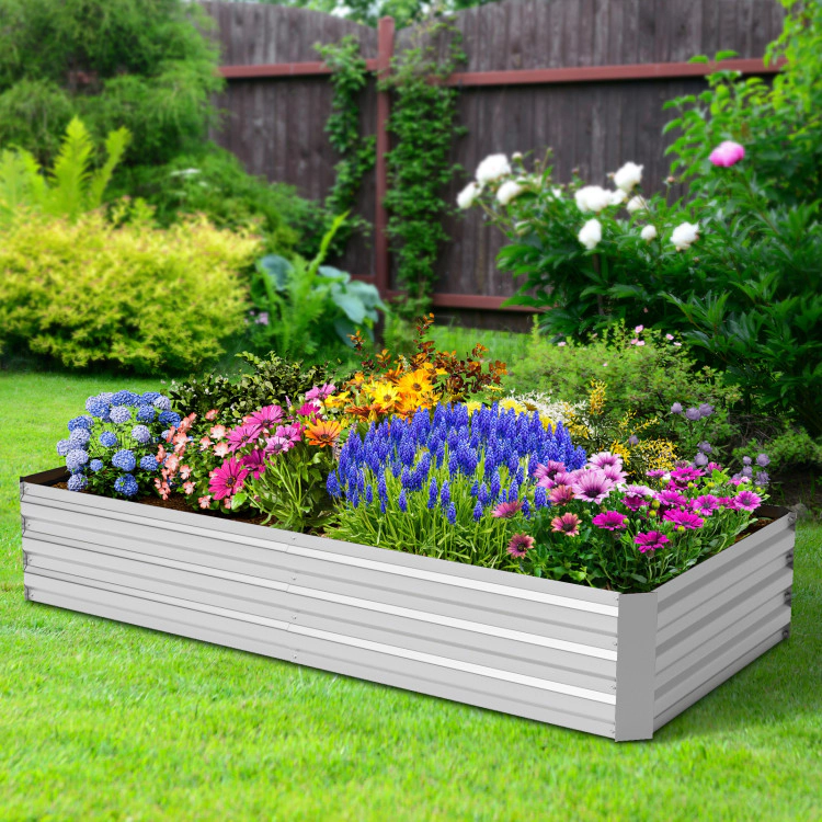 Hivvago 6 x 3 x 3 Feet Galvanized Raised Garden Bed with Greenhouse-Green