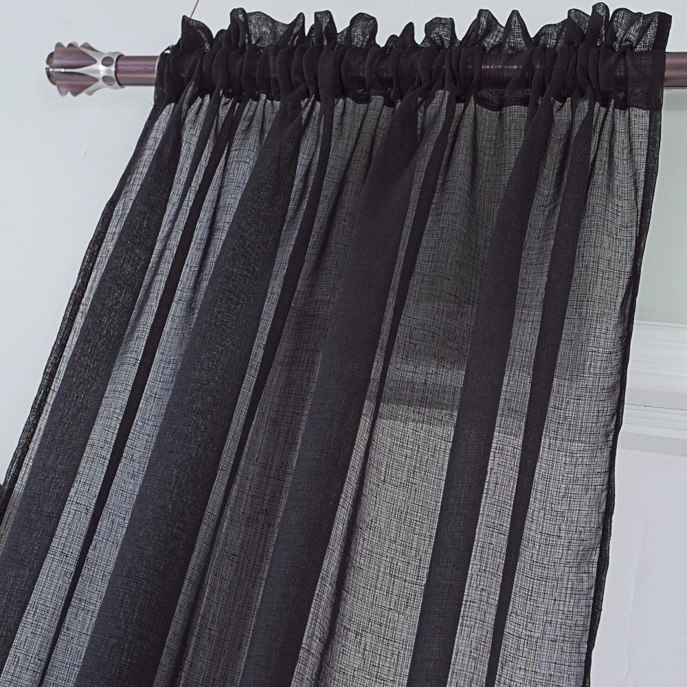 RT Designers Collection Astro Textured Rod Pocket Curtain Panel 54" x 90" Black