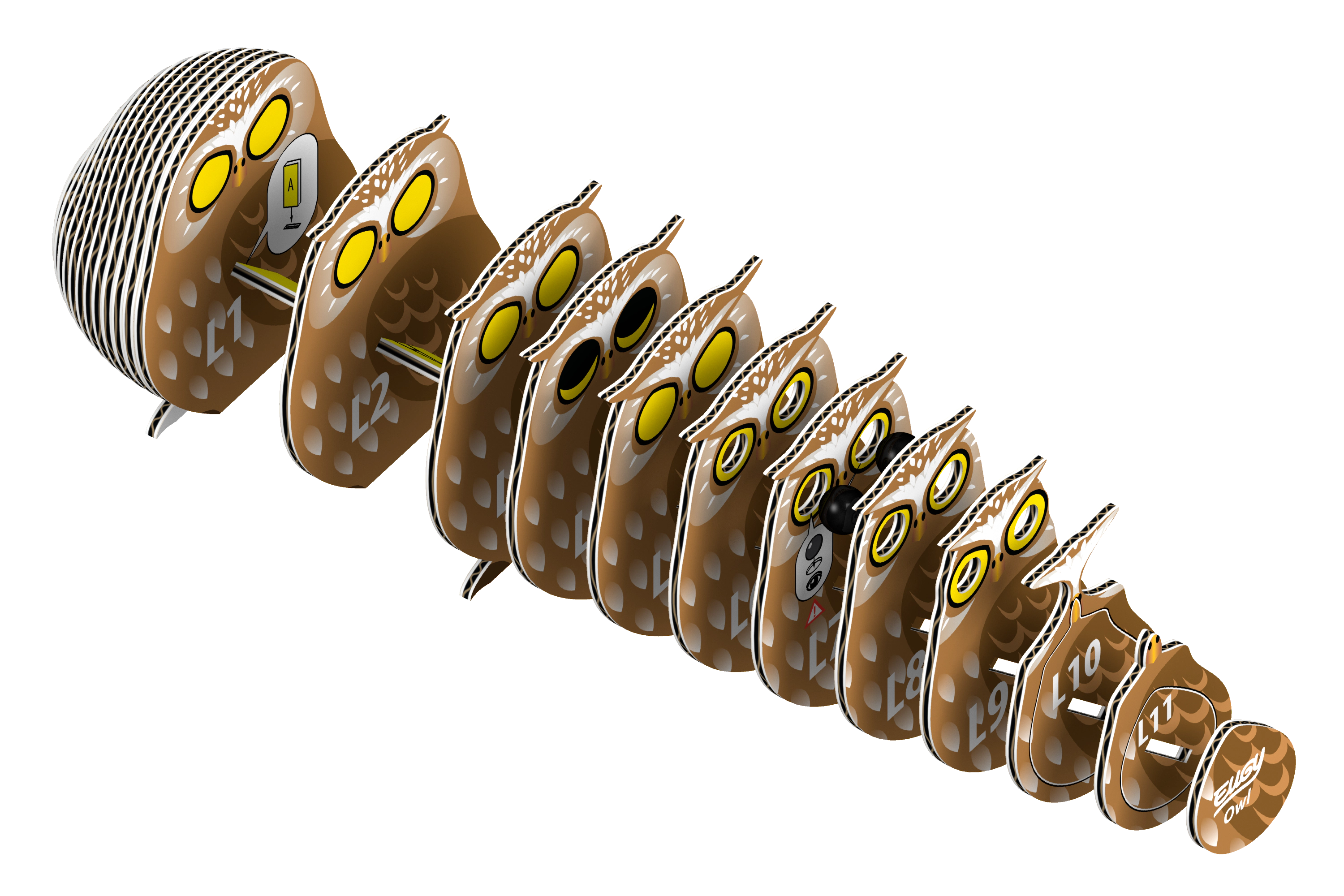 EUGY Owl 3D Puzzle - contains 24 puzzle pieces