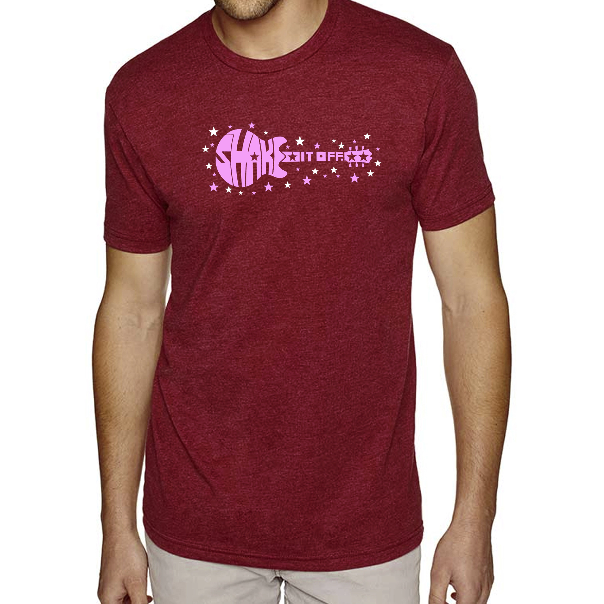 LA Pop Art Men's Cotton-Poly Word T-Shirt - Shake It Off