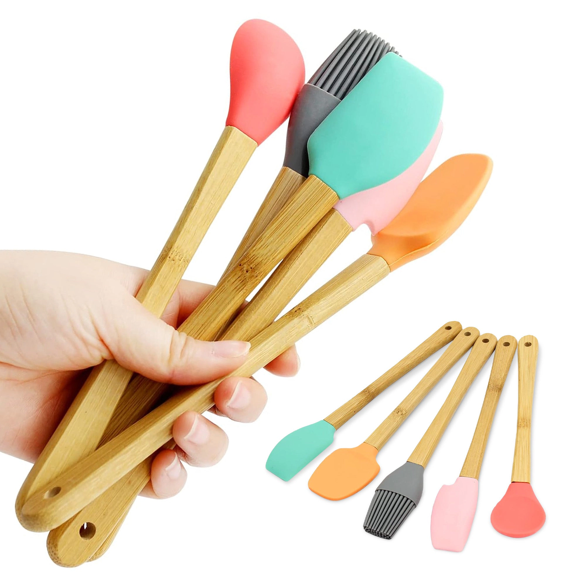 Cheer Collection 5-Piece Silicone Spatula Set