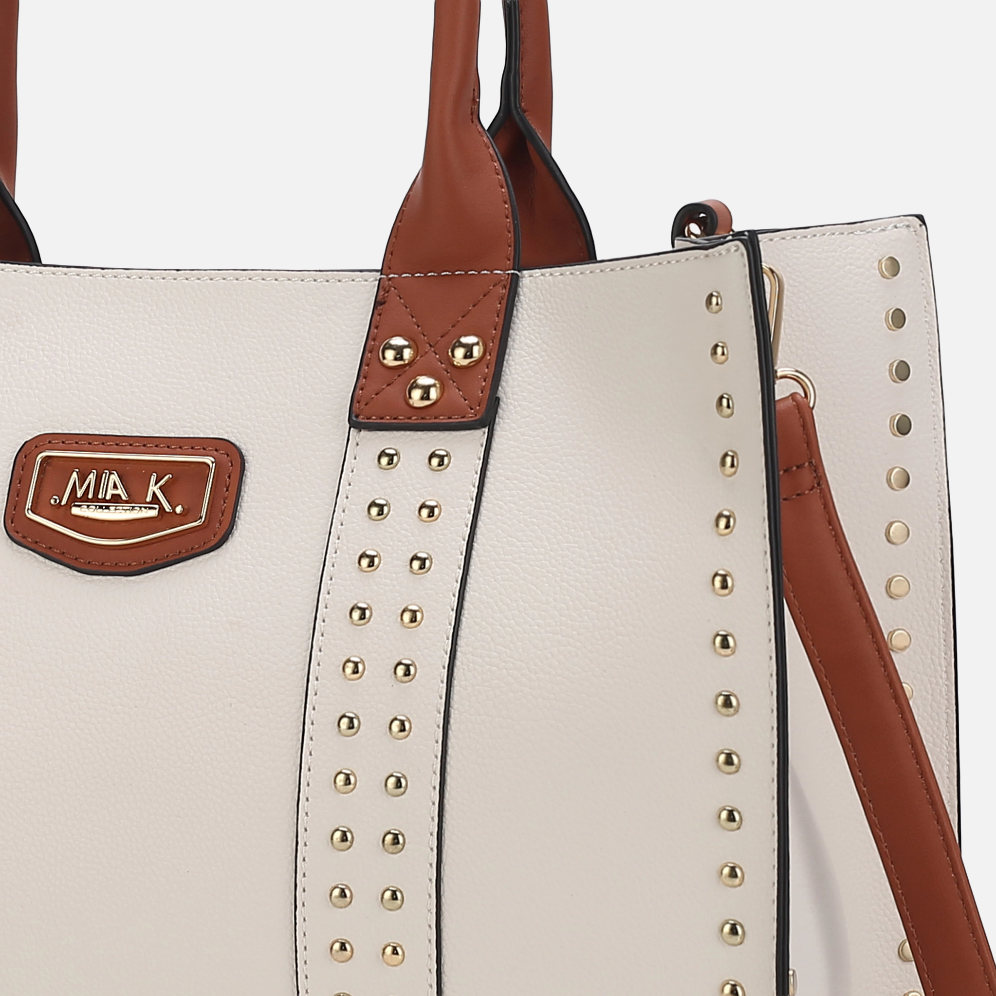 Mia K Collection Davina Colorblock Pebbled Vegan Leather Tote with Wallet