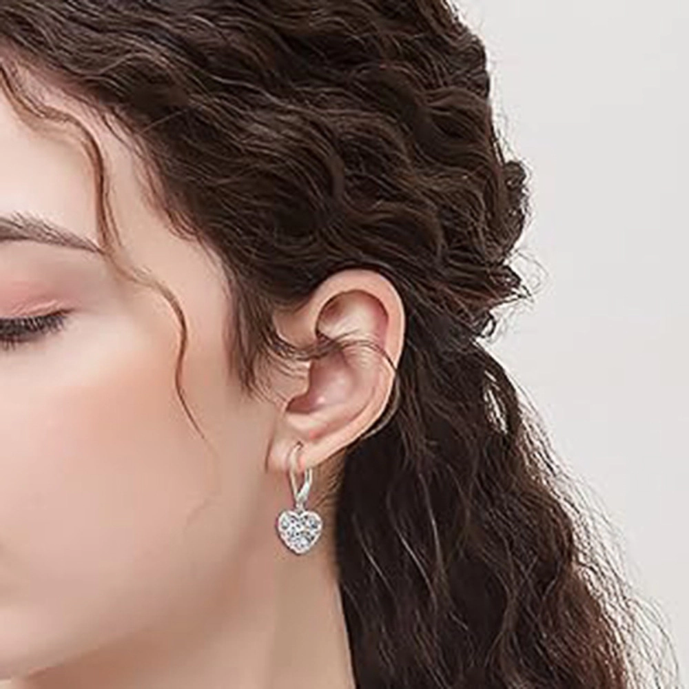 Wardrobe Whimsy Celtic Knot Heart Leverback Dangle Earrings for Women