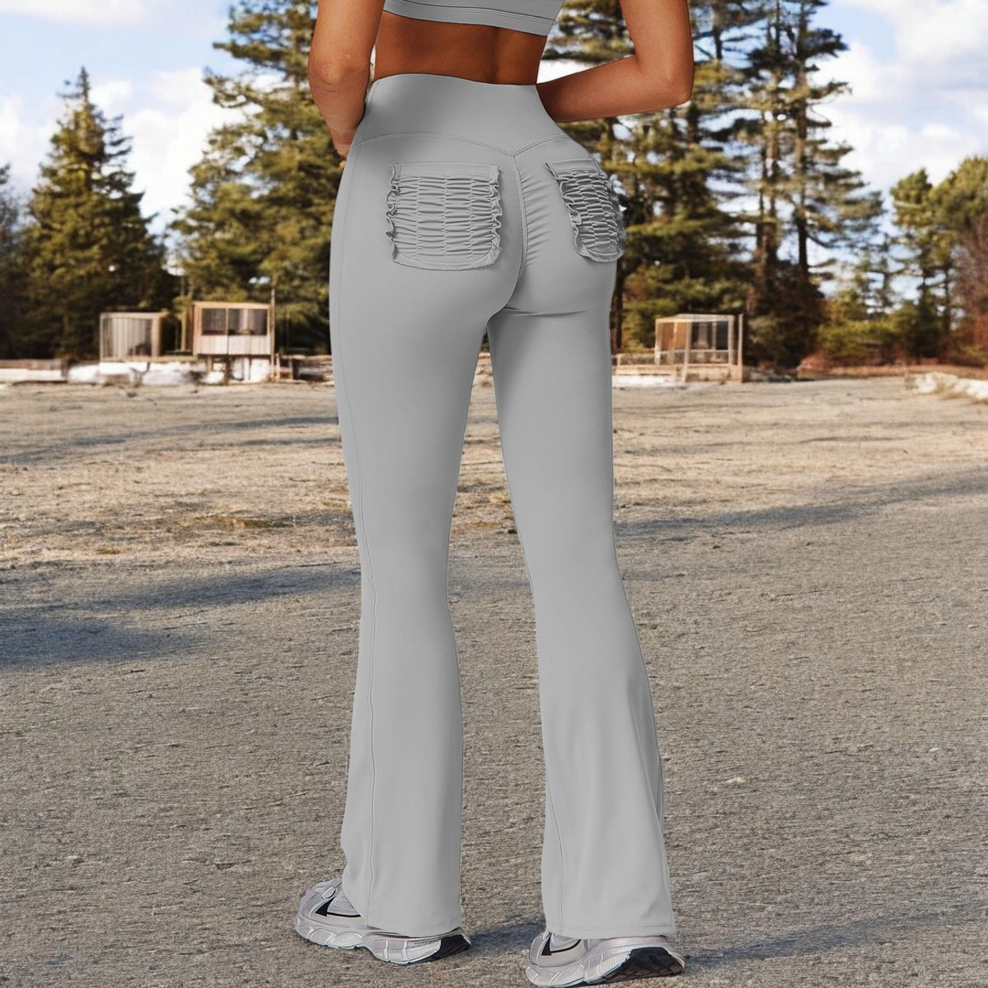 Anna-Kaci Active Women's High Waist Flared Leg Yoga Pants