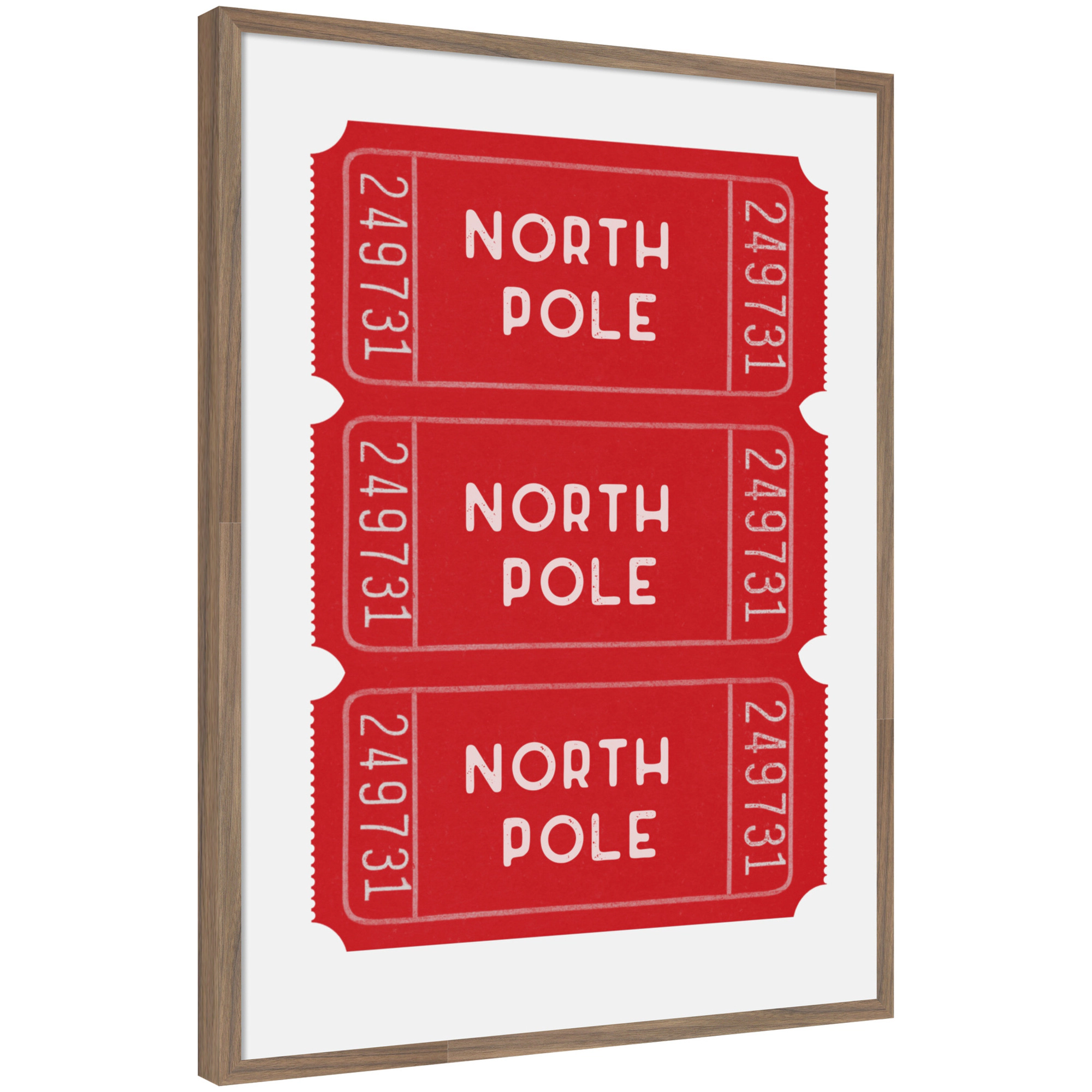 Amanti Art North Pole Christmas Tickets Framed Canvas Wall Art Print
