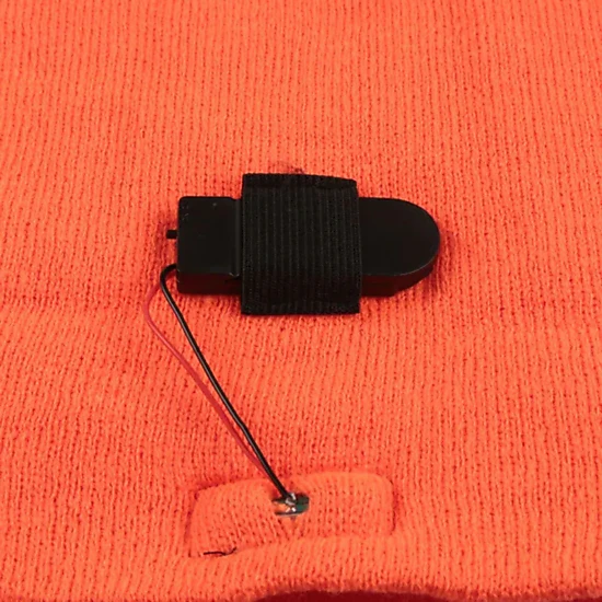 SS Design Unisex 5 LED Knitted Beanie Winter Warm Headlamp Hat Orange ...