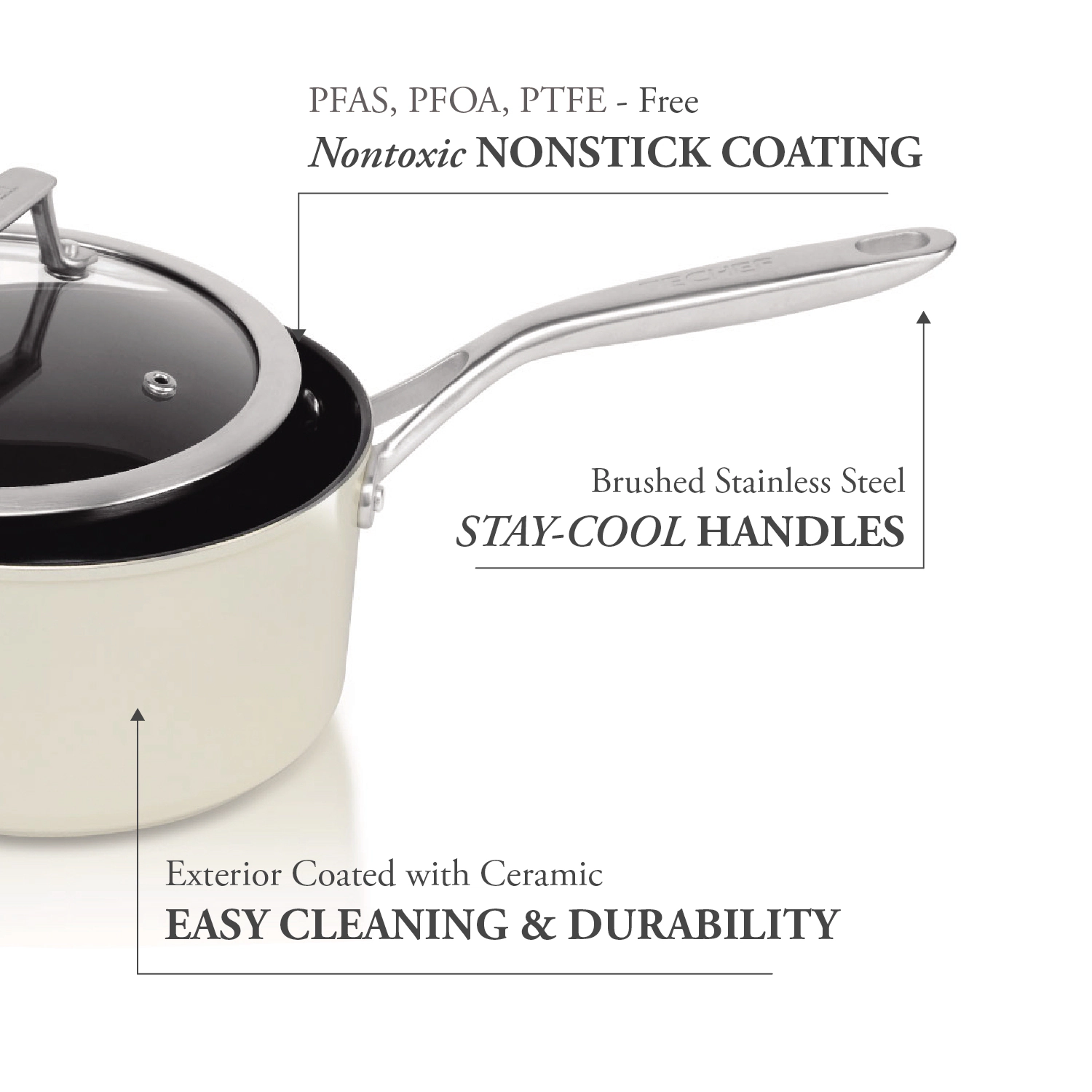 TECHEF - ValenCera - 2 Quart Saucepan with Cover