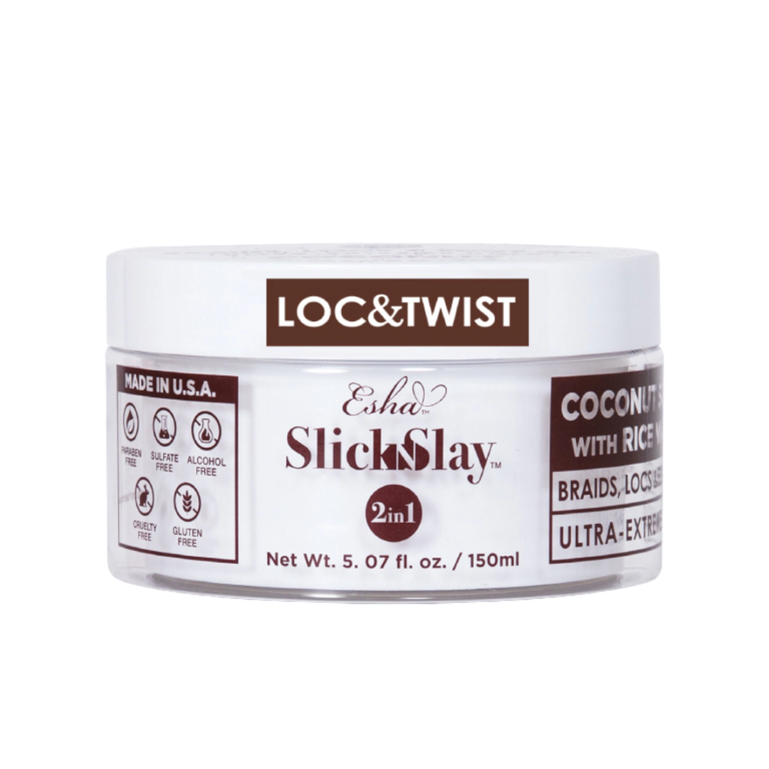 Esha Unisex Styling Gel Slick N Slay 2-IN-1 Braid & Edge Gel Coconut Scent with Ricewater