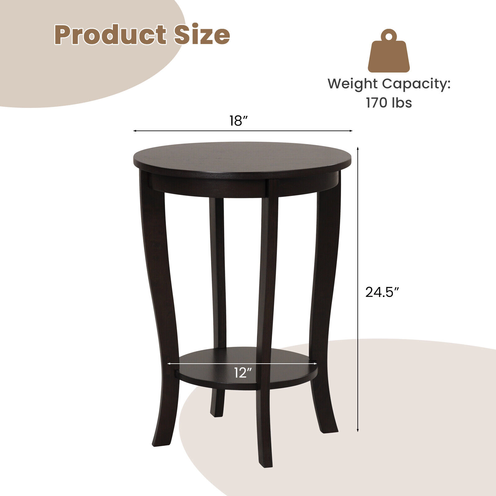 SlickBlue 2-Tier End Table, Compact Nightstand for Living Room