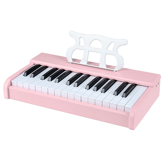 SUGIFT Pink 30-Key Kids Digital Piano Keyboard with Resonance Hole One-Key Start and Music Stand