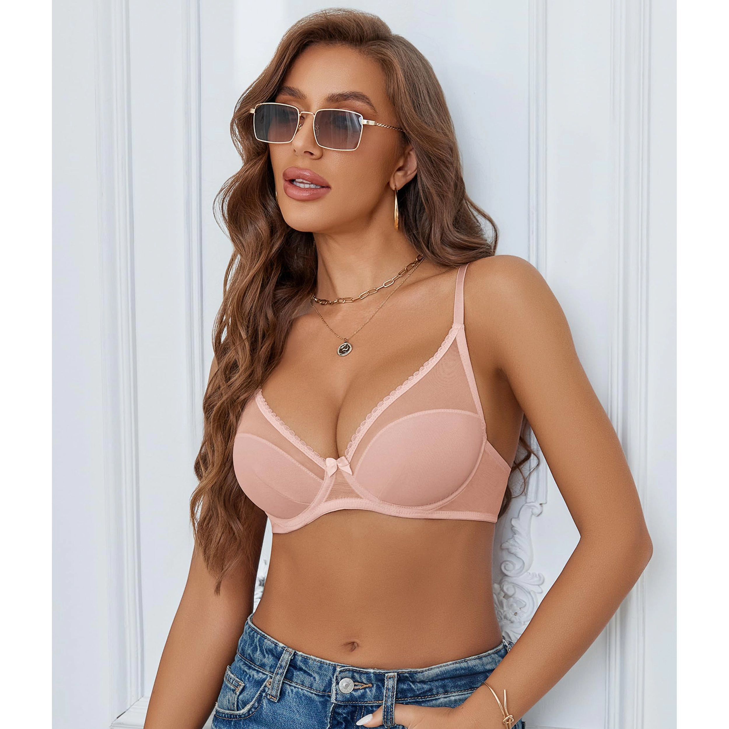 Avidlove Women's Mesh Lace Underwire Brassiere