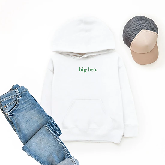 The Juniper Shop - Embroidered Big Bro Typewriter - Youth Graphic Hoodie